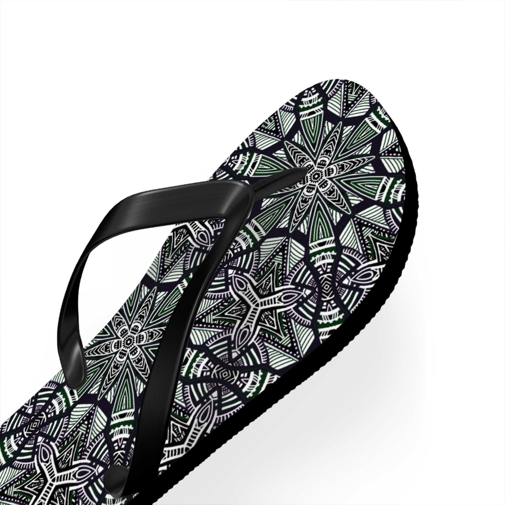 Mandala Kaleidoscope Flip Flops — Patterned Summer Beach Sandals #h976479