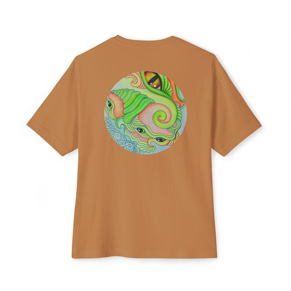Psychedelic Triangle & Circle Graphic Tee — Retro Swirl Art T-Shirt #gr9523