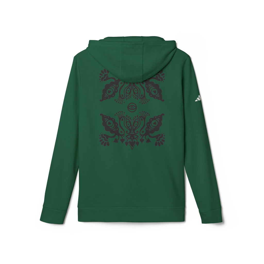 Adidas Hoodie — Ornamental Symmetry Black Graphic Zip-Up #y086467