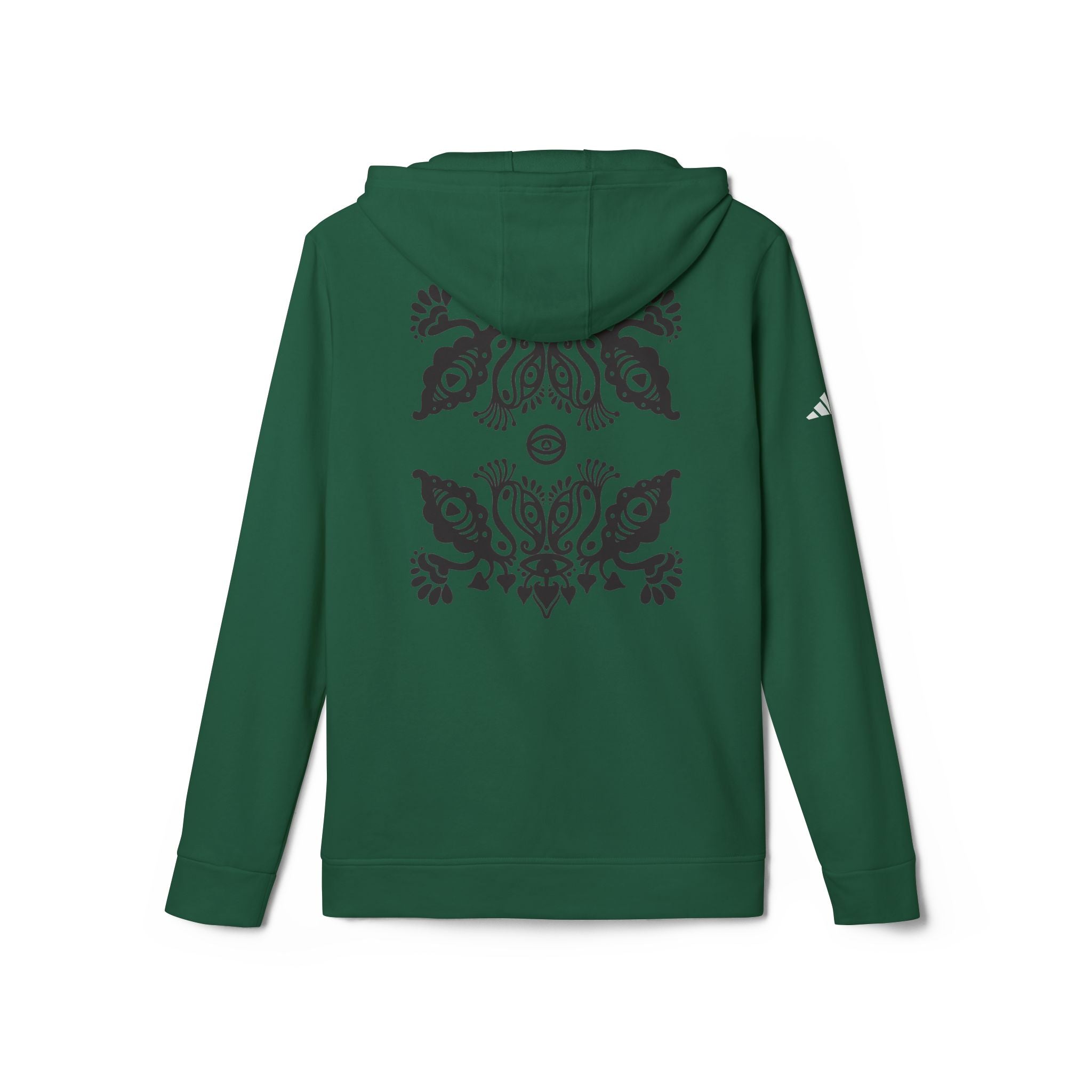Adidas Hoodie — Ornamental Symmetry Black Graphic Zip-Up #y086467