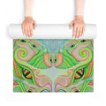 Psychedelic Green Mandala Foam Yoga Mat — Non-Slip Meditation & Exercise Mat #ohf9998444