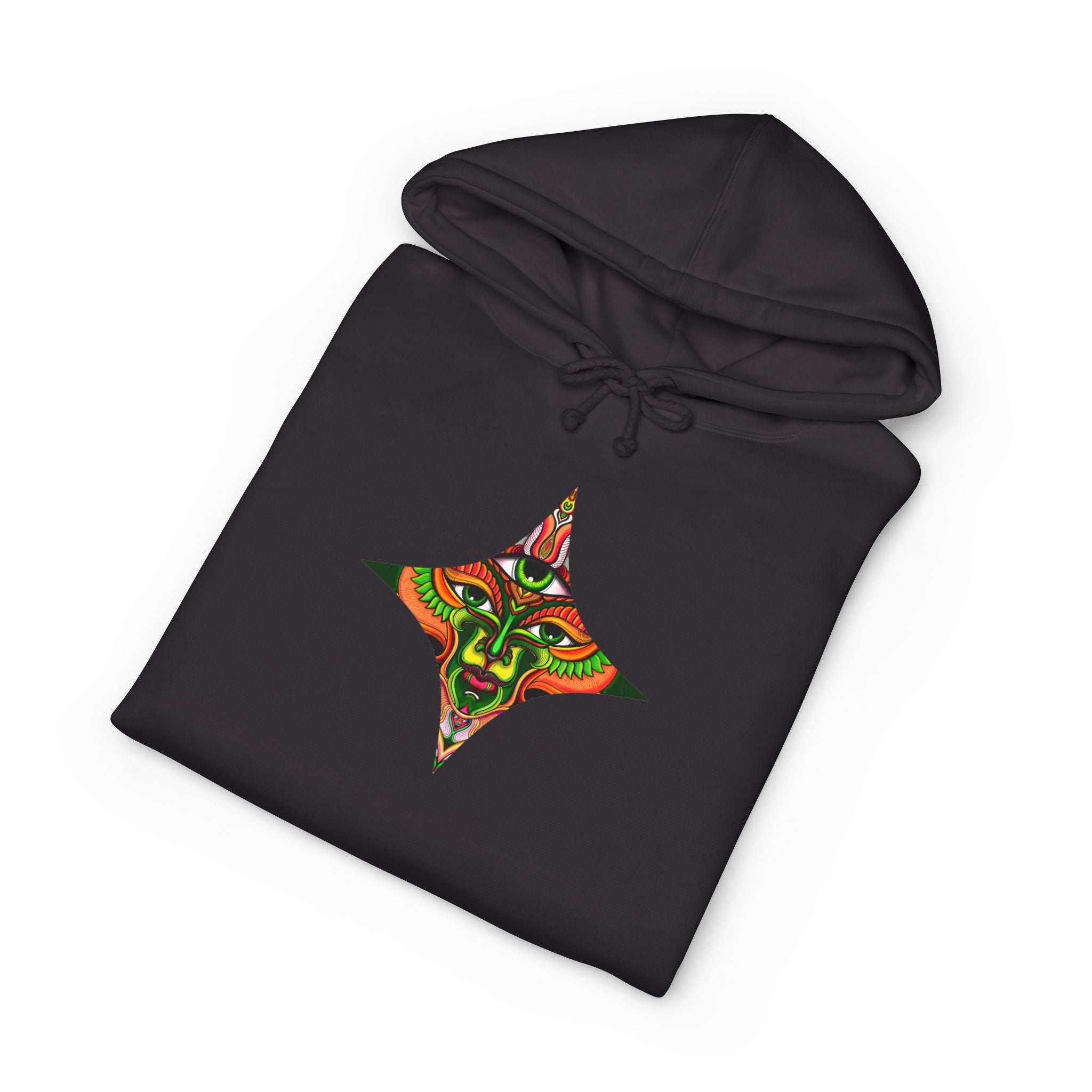Hoodie — Vibrant Tribal Mask Graphic Pullover #h976345