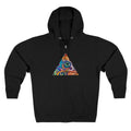 Zip Hoodie with Colorful Psychedelic Triangle & Mandala Back — Vibrant Abstract Art Zip-Up  #cp2680