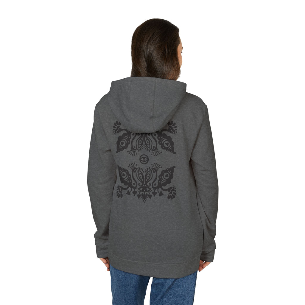 Adidas Hoodie — Ornamental Symmetry Black Graphic Zip-Up #y086467