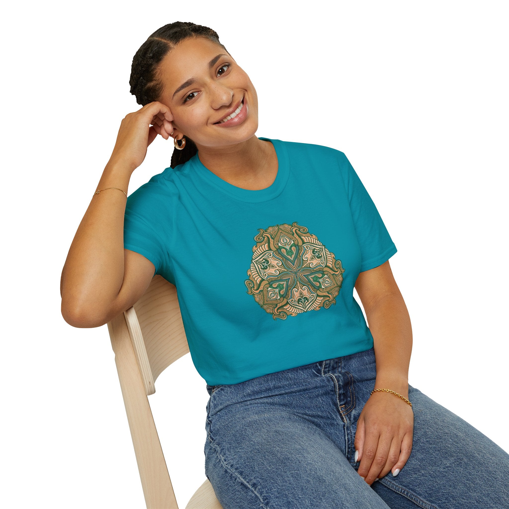 Green Celtic Knot Mandala T-Shirt | Floral Shamrock Pattern