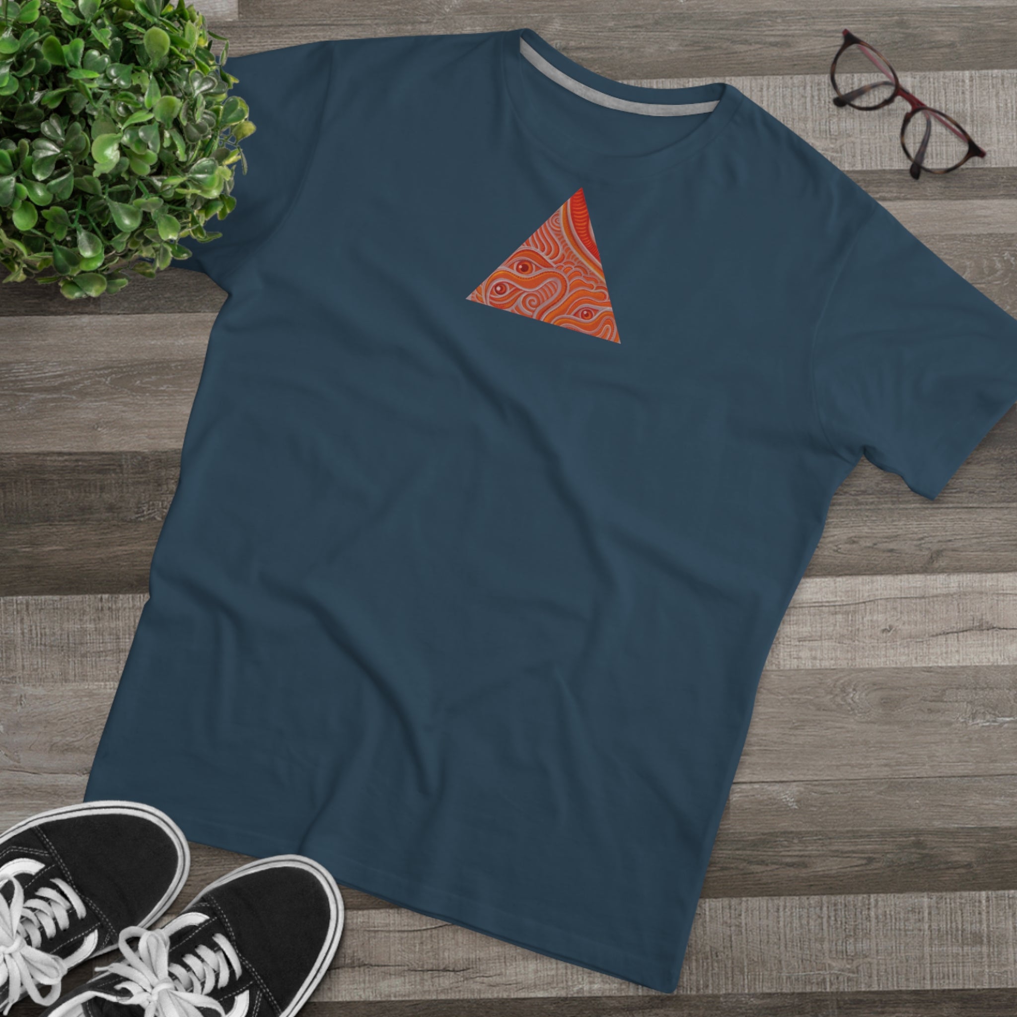 Men's Tee — Red Geometric Triangle Pattern #dm52986