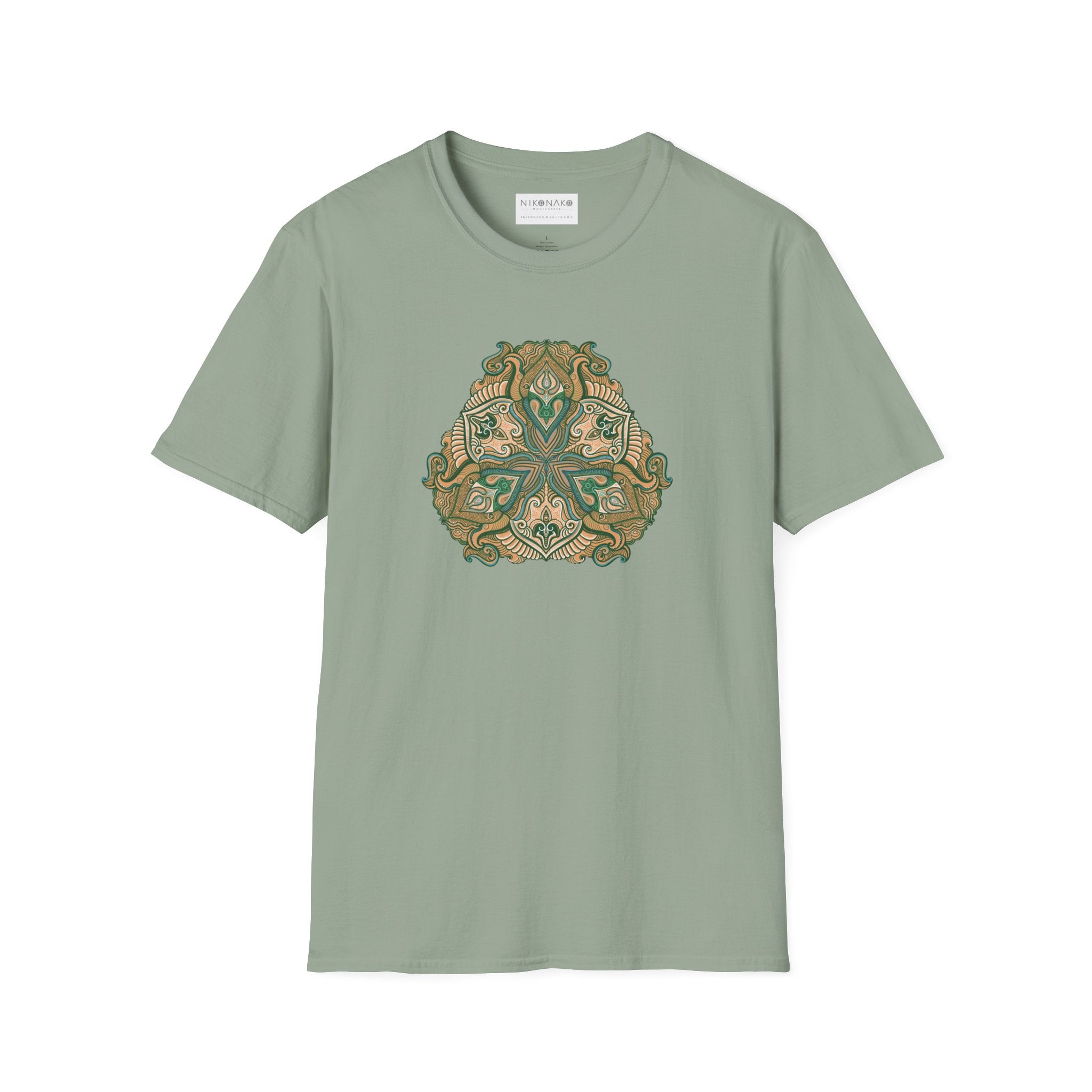 Green Celtic Knot Mandala T-Shirt | Floral Shamrock Pattern