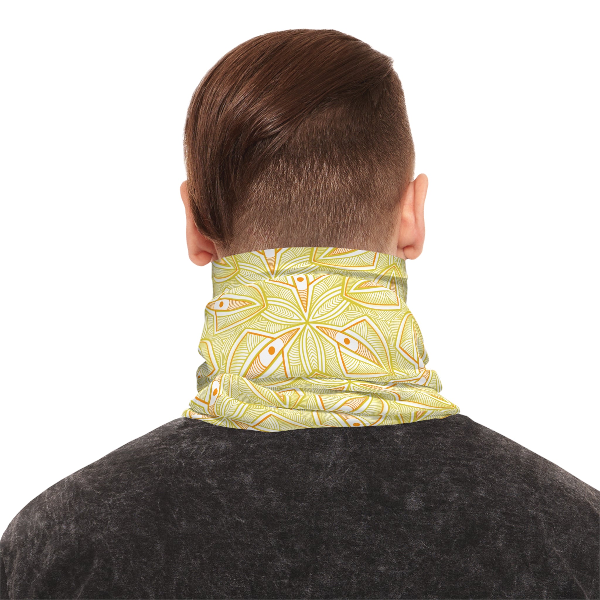 Floral Sunburst Lightweight Neck Gaiter — Yellow Geometric Bandana Scarf #jh67
