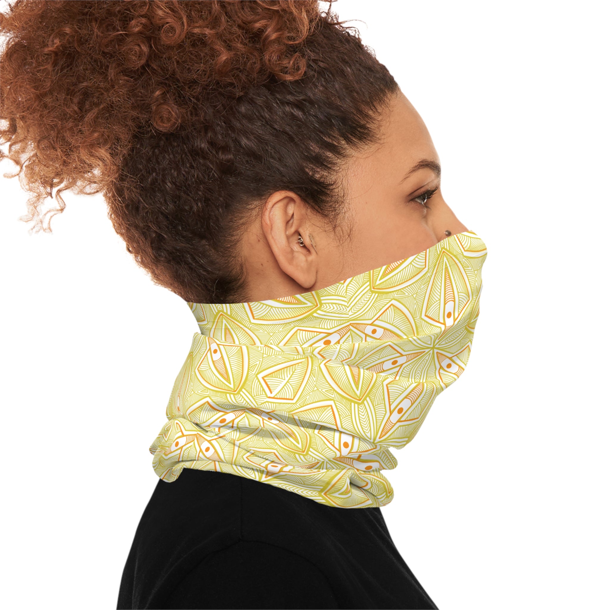 Floral Sunburst Lightweight Neck Gaiter — Yellow Geometric Bandana Scarf #jh67