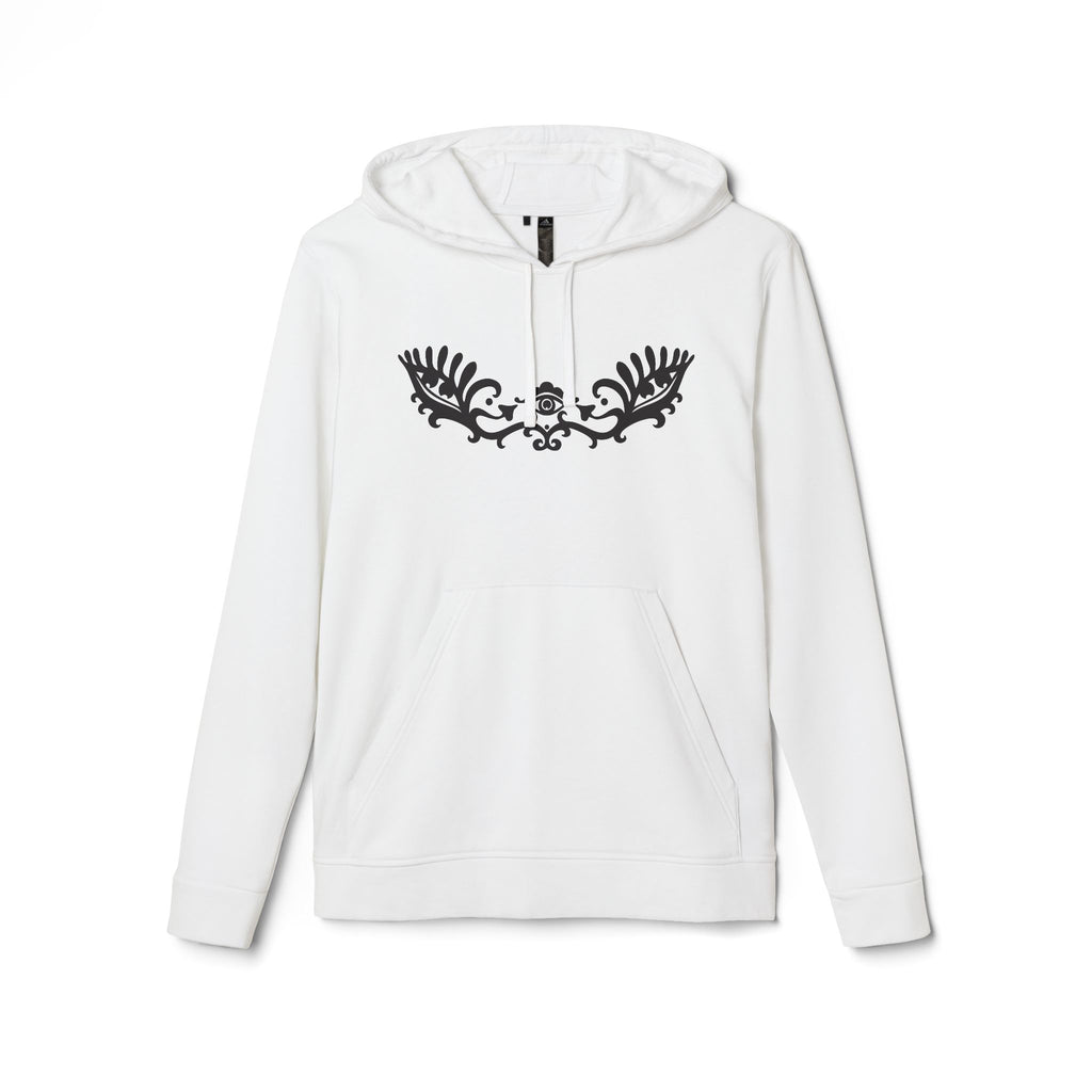Adidas Hoodie — Ornamental Symmetry Black Graphic Zip-Up #y086467