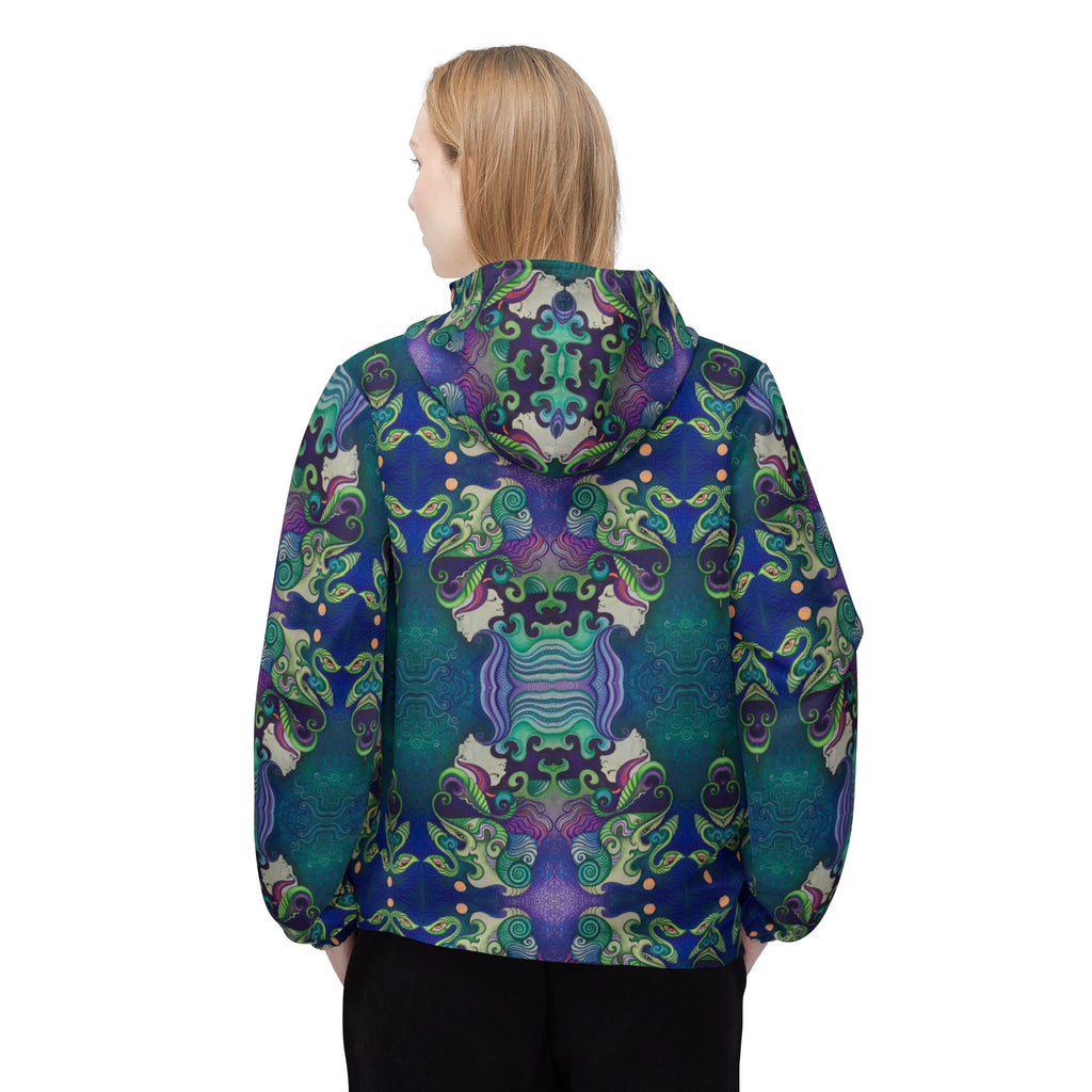 Kaleidoscope Ocean Pattern Windbreaker Jacket #uu97579865