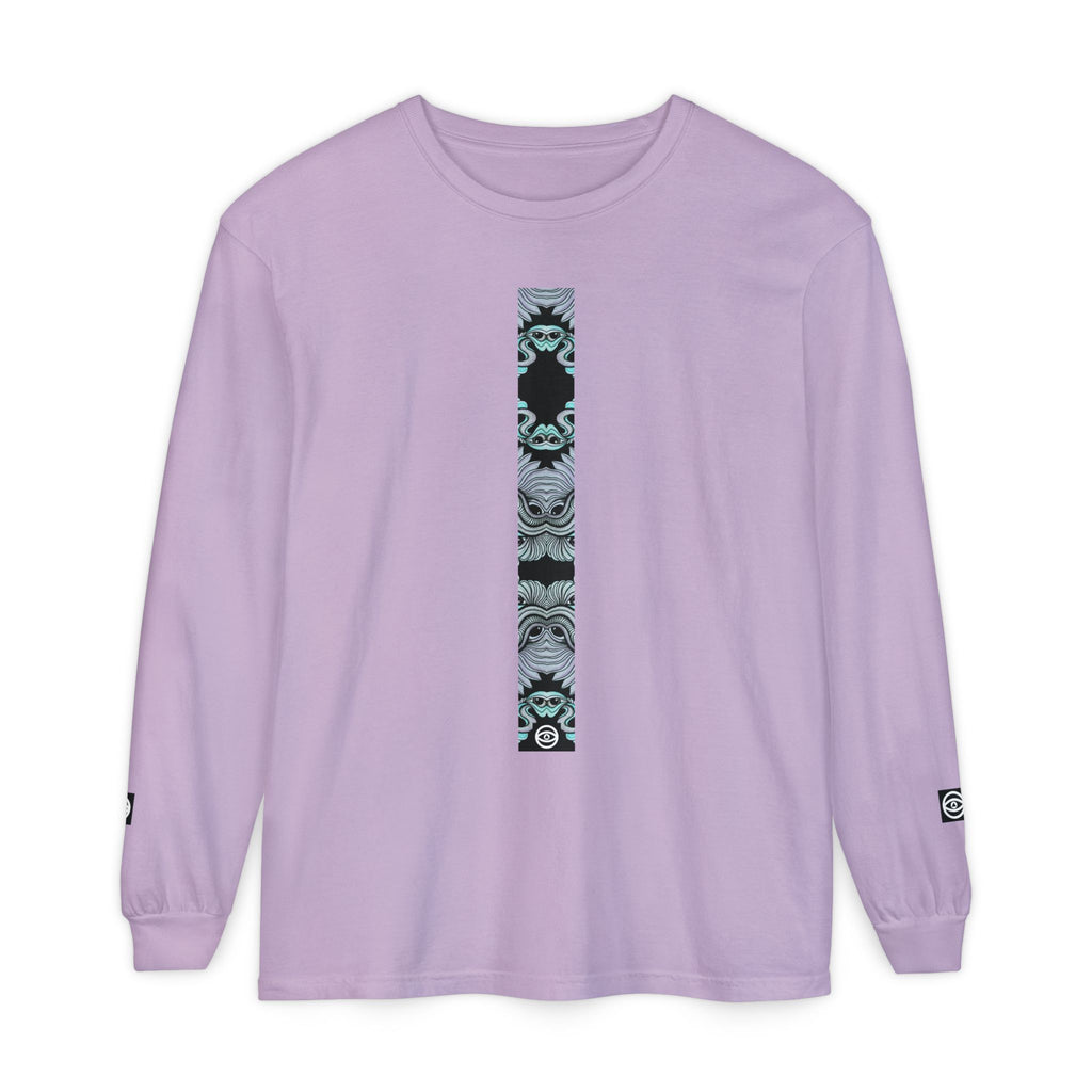 Men's/Women's Long Sleeve T-Shirt — Vertical Geometric Stripe Graphic #kjgd64258