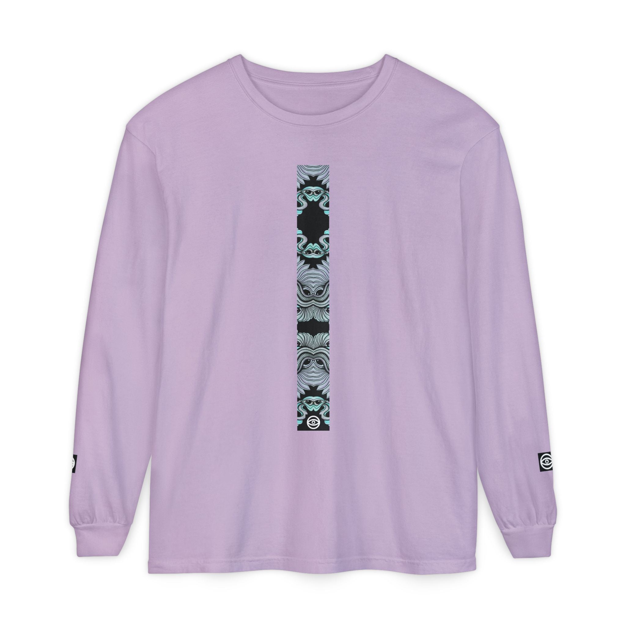 Men's/Women's Long Sleeve T-Shirt — Vertical Geometric Stripe Graphic #kjgd64258
