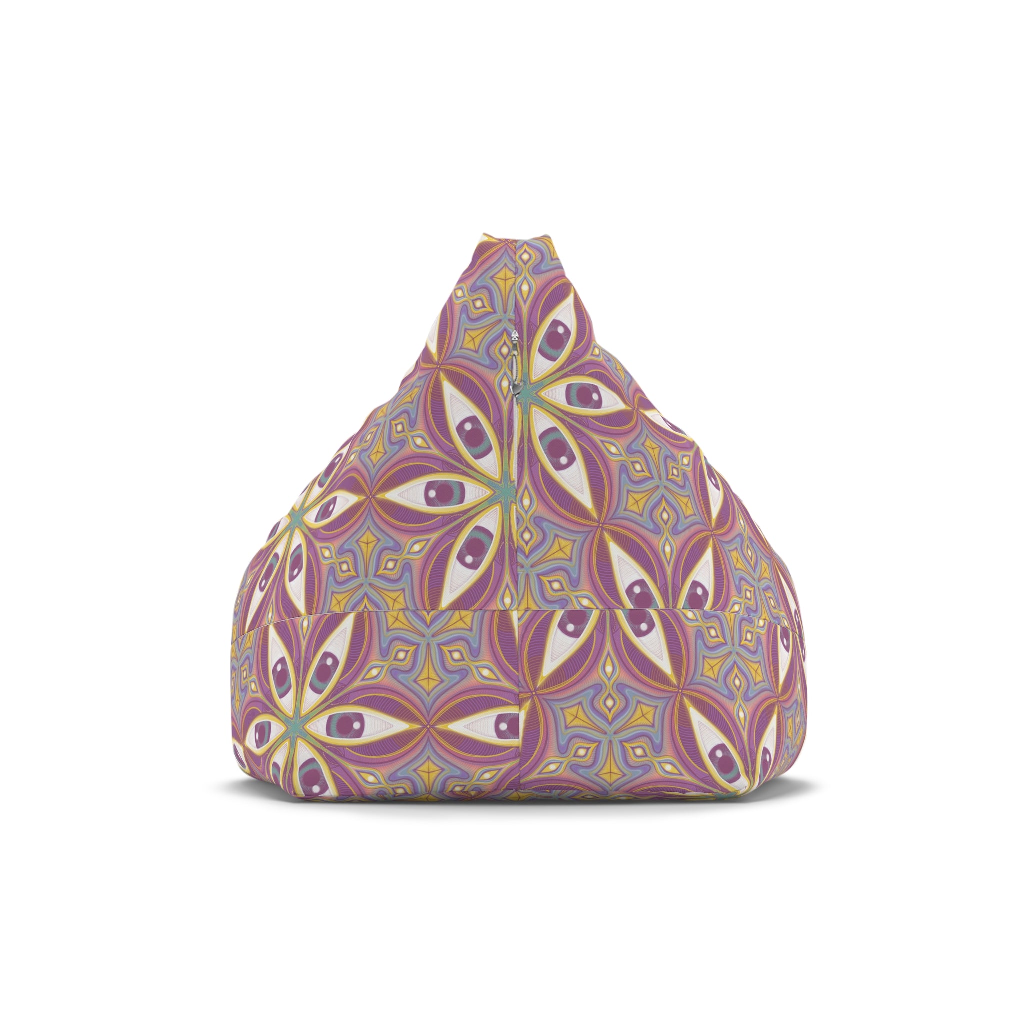 Bohemian Floral Pattern Bean Bag Cover — Retro Pink & Gold Mandala Accent #f68