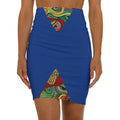 Blue Geometric Pencil Skirt — Colorful Swirl Diamond Print #hfd864