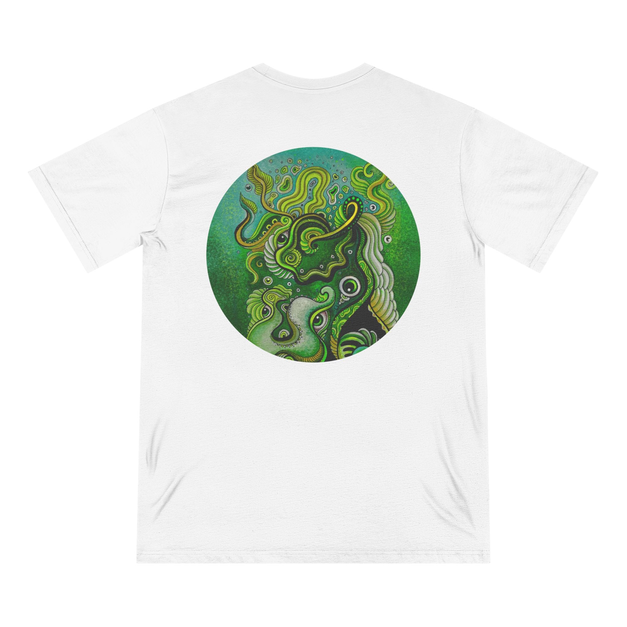 Keyhole Psychedelic T-Shirt — Green Abstract Art Tee #tsg219