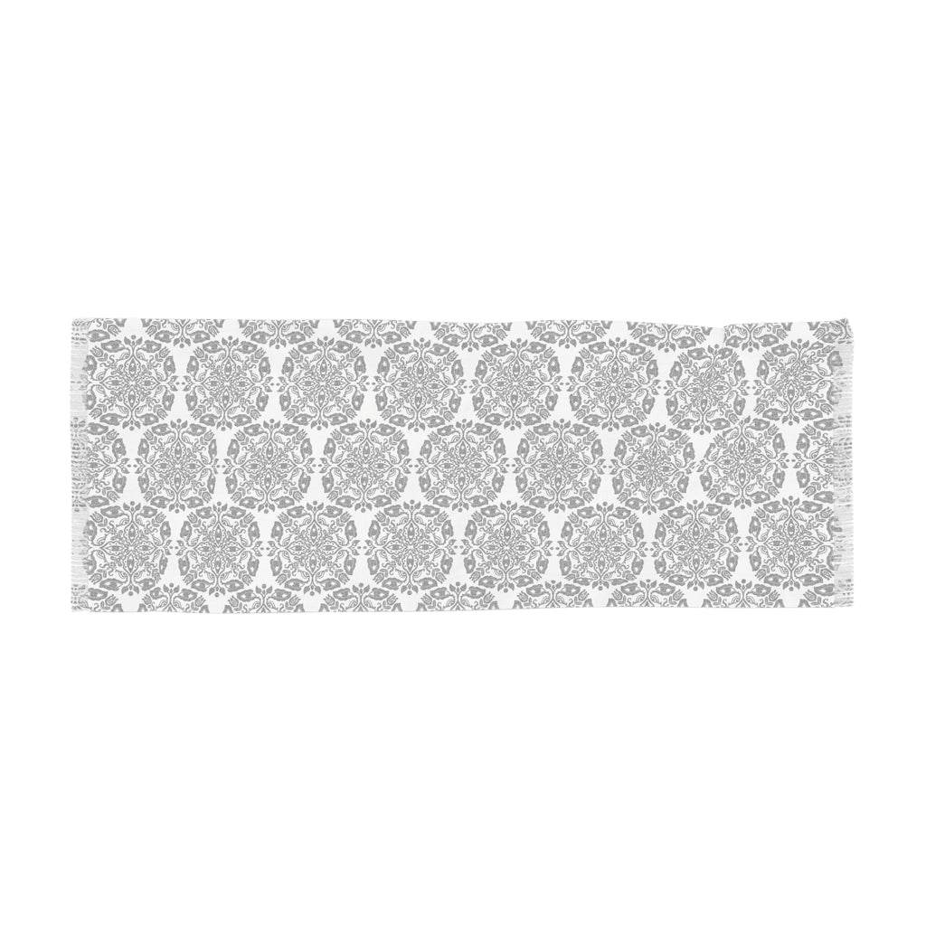 Light Scarf – Black & White Mandala Patterned Lightweight Scarf #h095325