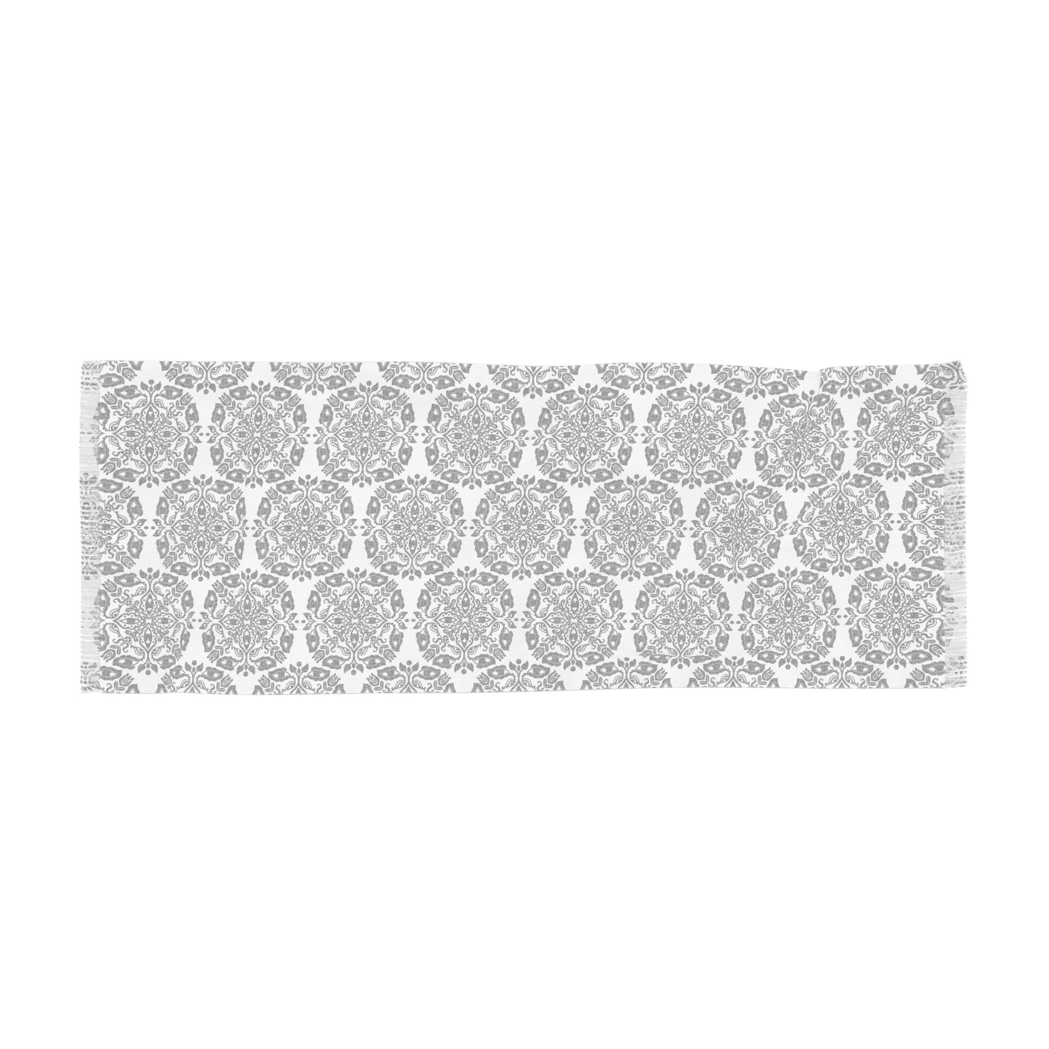 Light Scarf – Black & White Mandala Patterned Lightweight Scarf #h095325