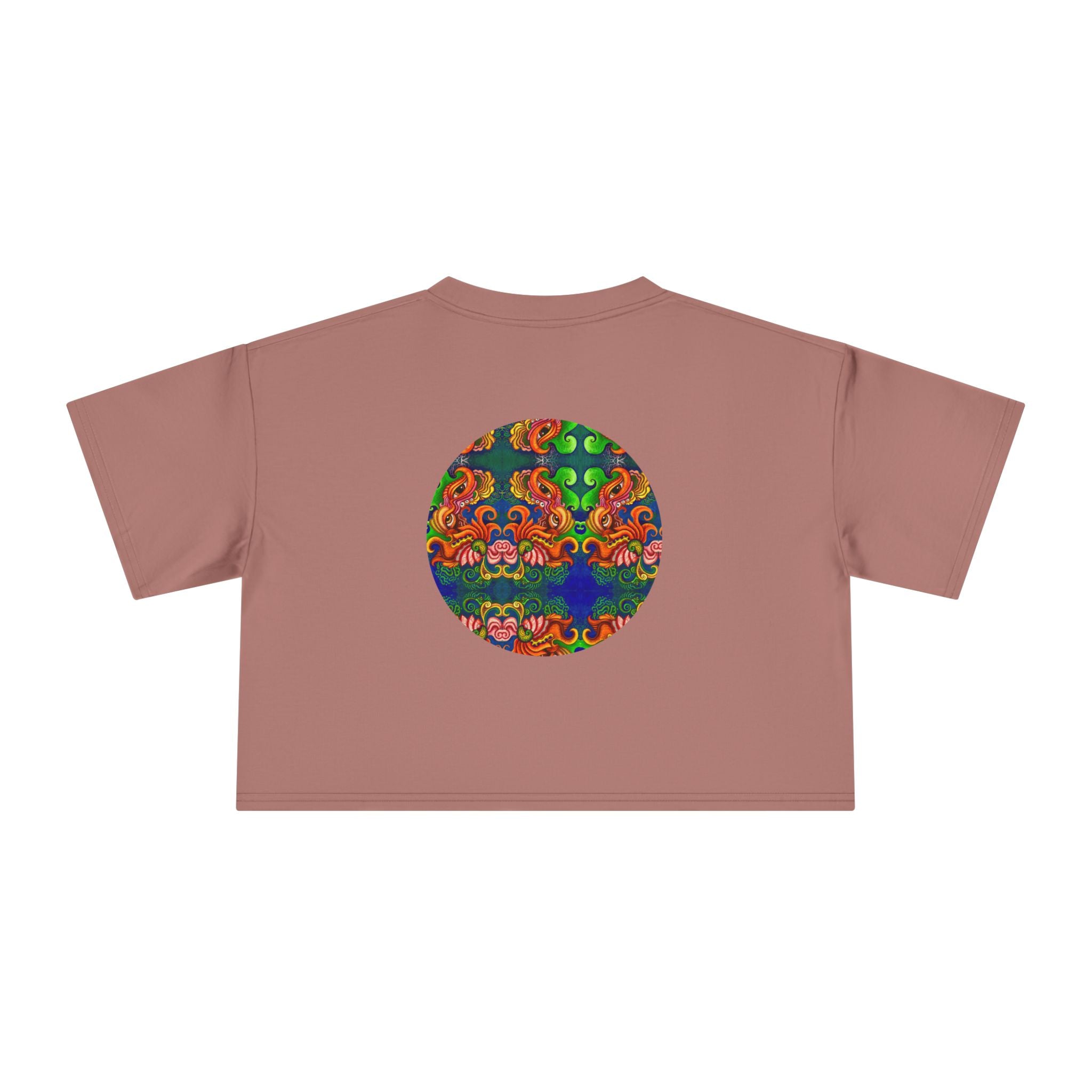 Psychedelic Keyhole Crop Tee — Colorful Abstract Floral Graphic Top #ctaf55
