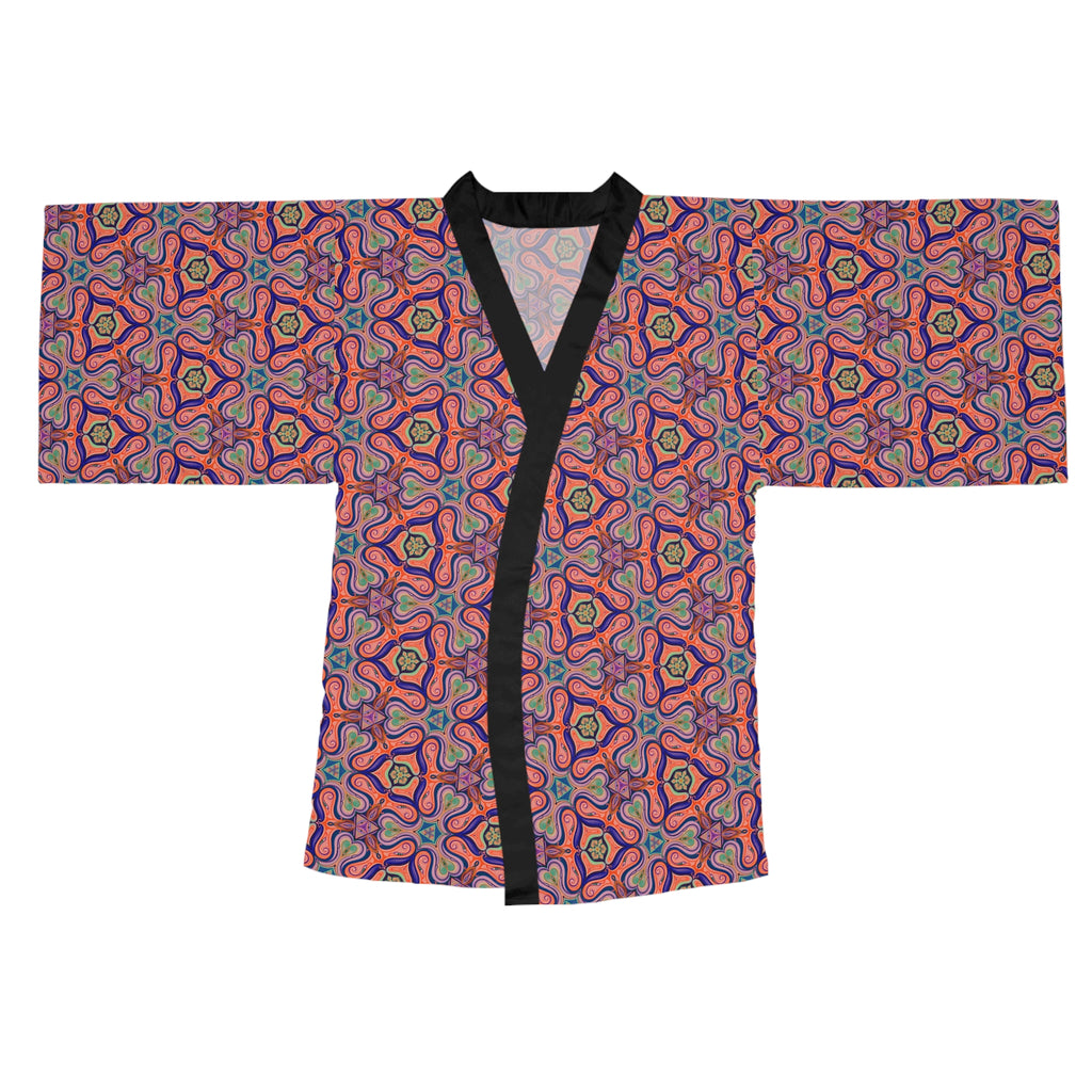 Bohemian Floral Kimono Robe – All-Over Print Lightweight Lounge Jacket