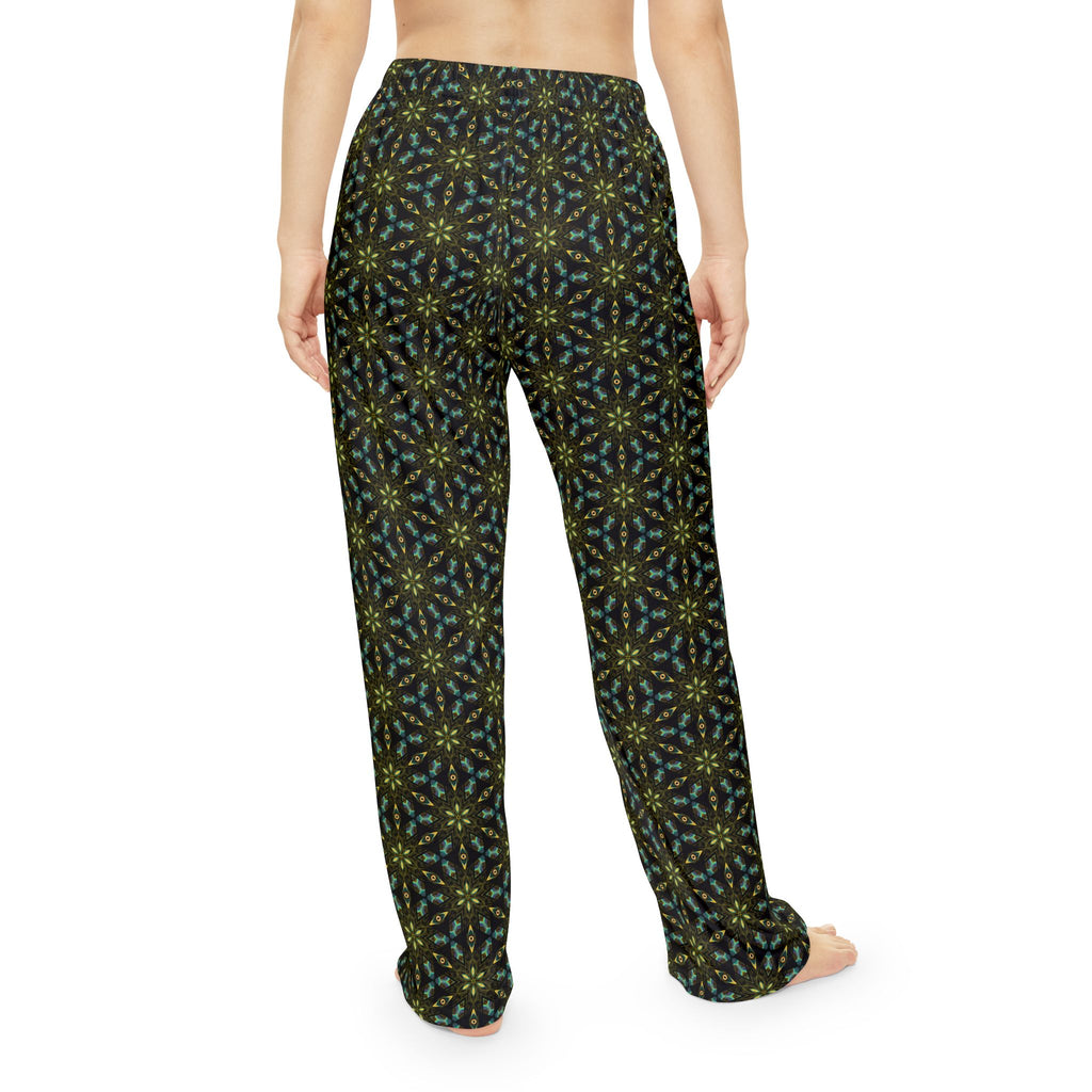 Women's Floral Geometric Pajama Pants — Cozy All-Over Print Lounge Pants #pp12