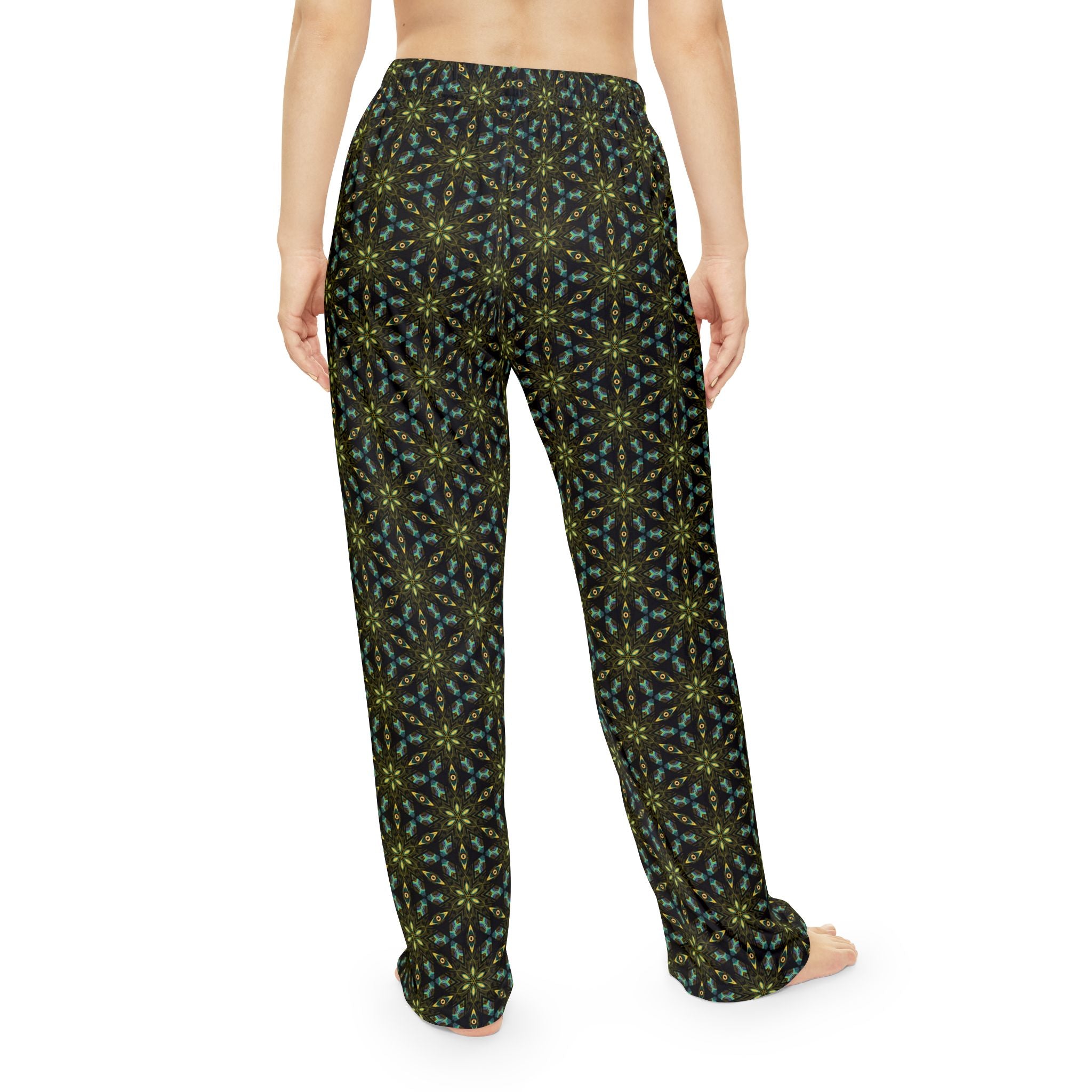 Women's Floral Geometric Pajama Pants — Cozy All-Over Print Lounge Pants #pp12