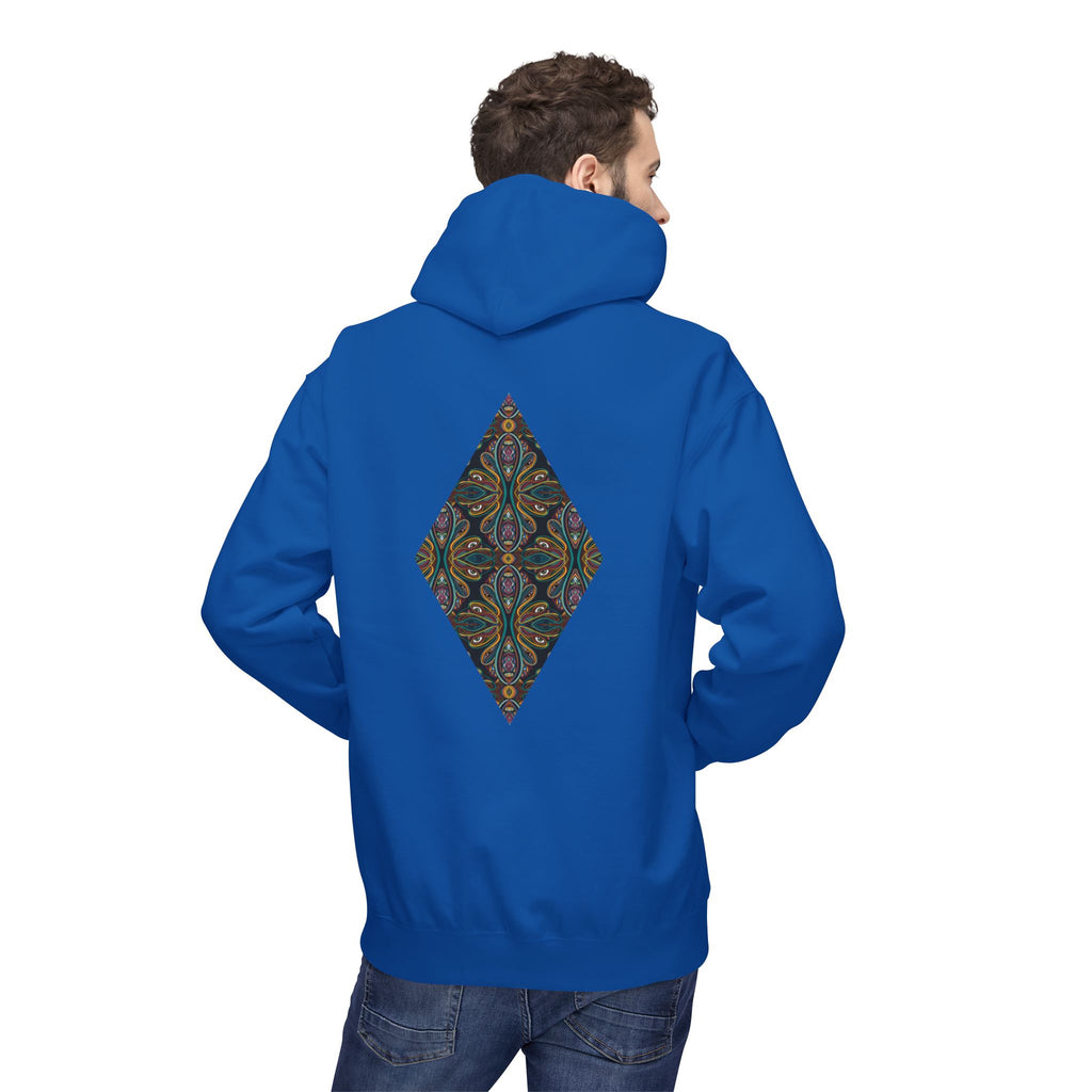 Geometric Mosaic Triangle Hoodie — Decorative Pattern Pullover #i865678