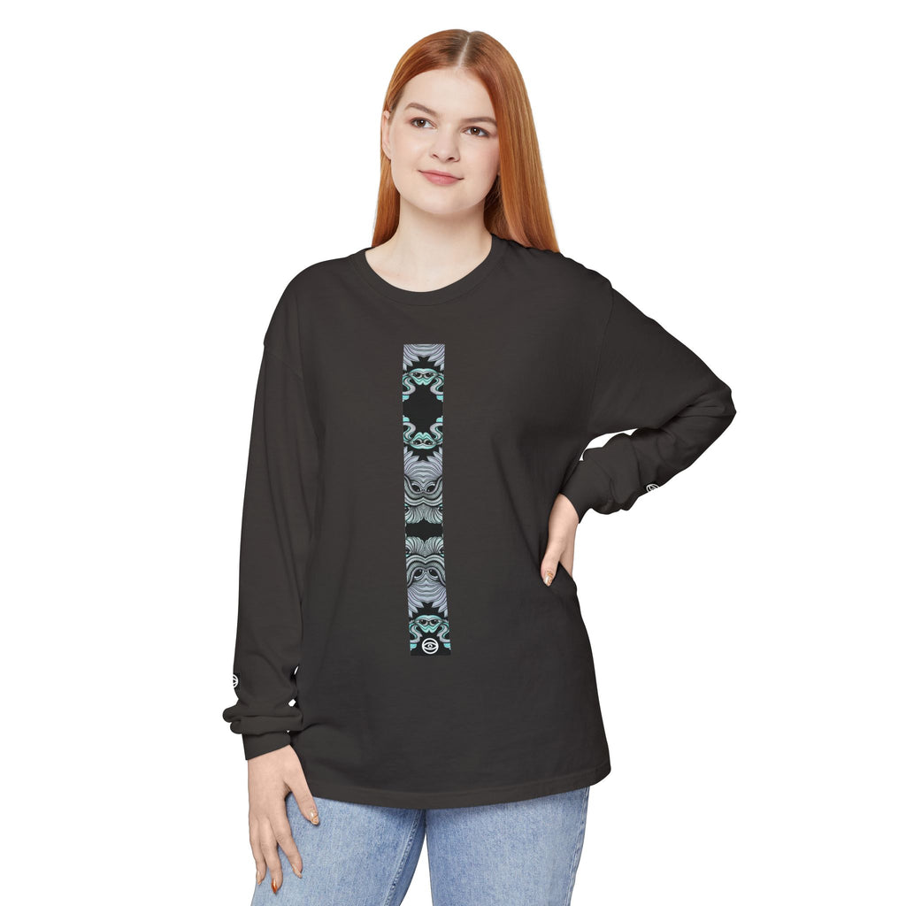 Men's/Women's Long Sleeve T-Shirt — Vertical Geometric Stripe Graphic #kjgd64258
