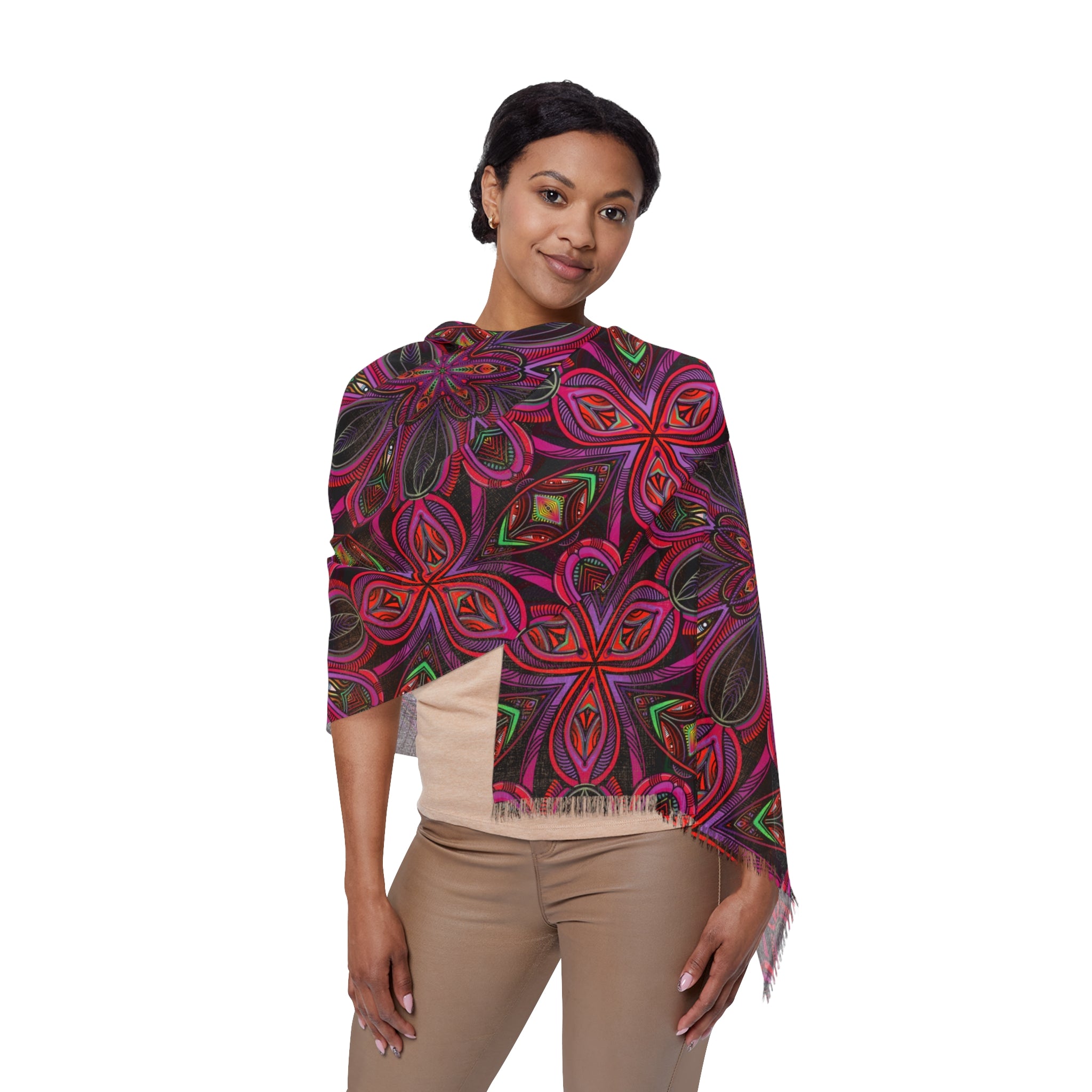Light Scarf — Bohemian Kaleidoscope Floral Patterned Scarf #y4326