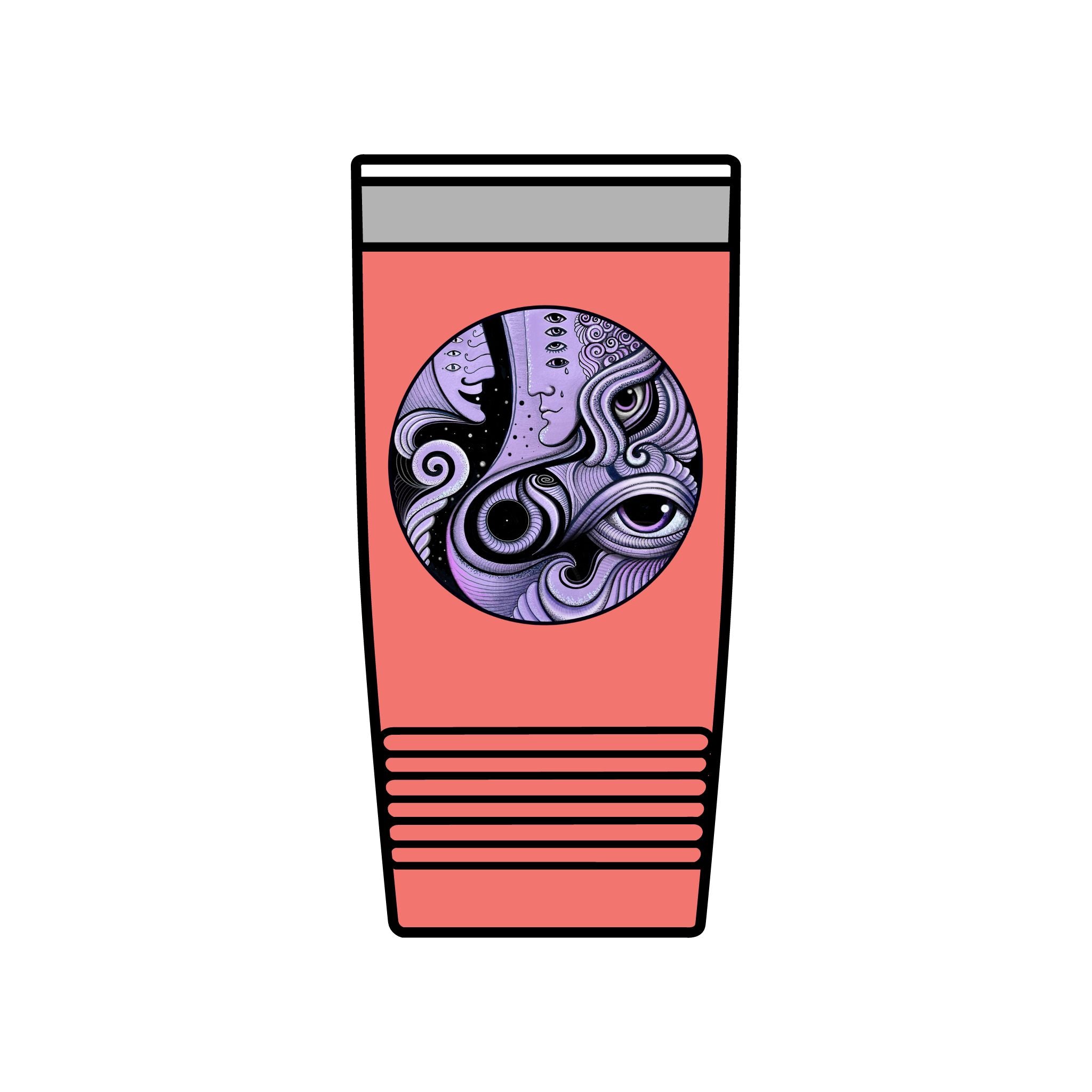 Psychedelic Keyhole Face Tumbler | 20oz Insulated Travel Cup