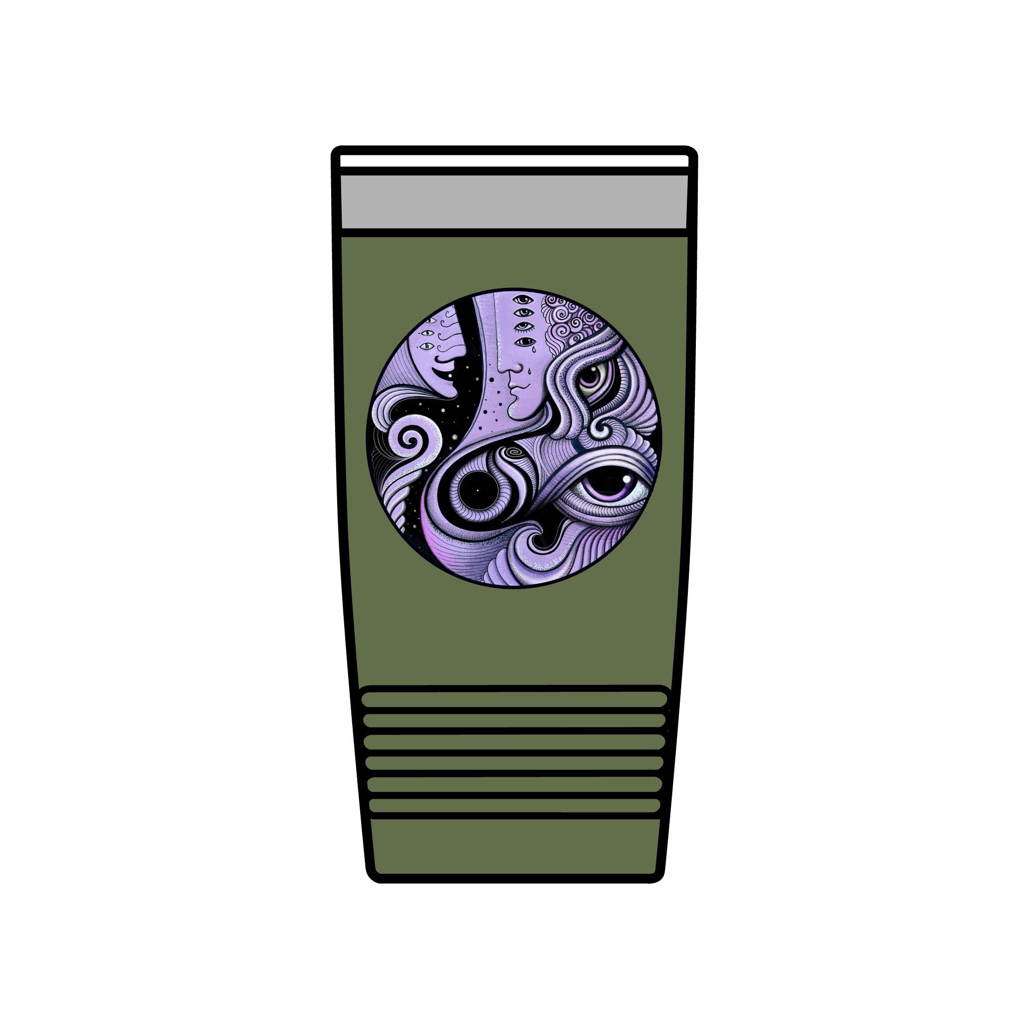 Psychedelic Keyhole Face Tumbler | 20oz Insulated Travel Cup