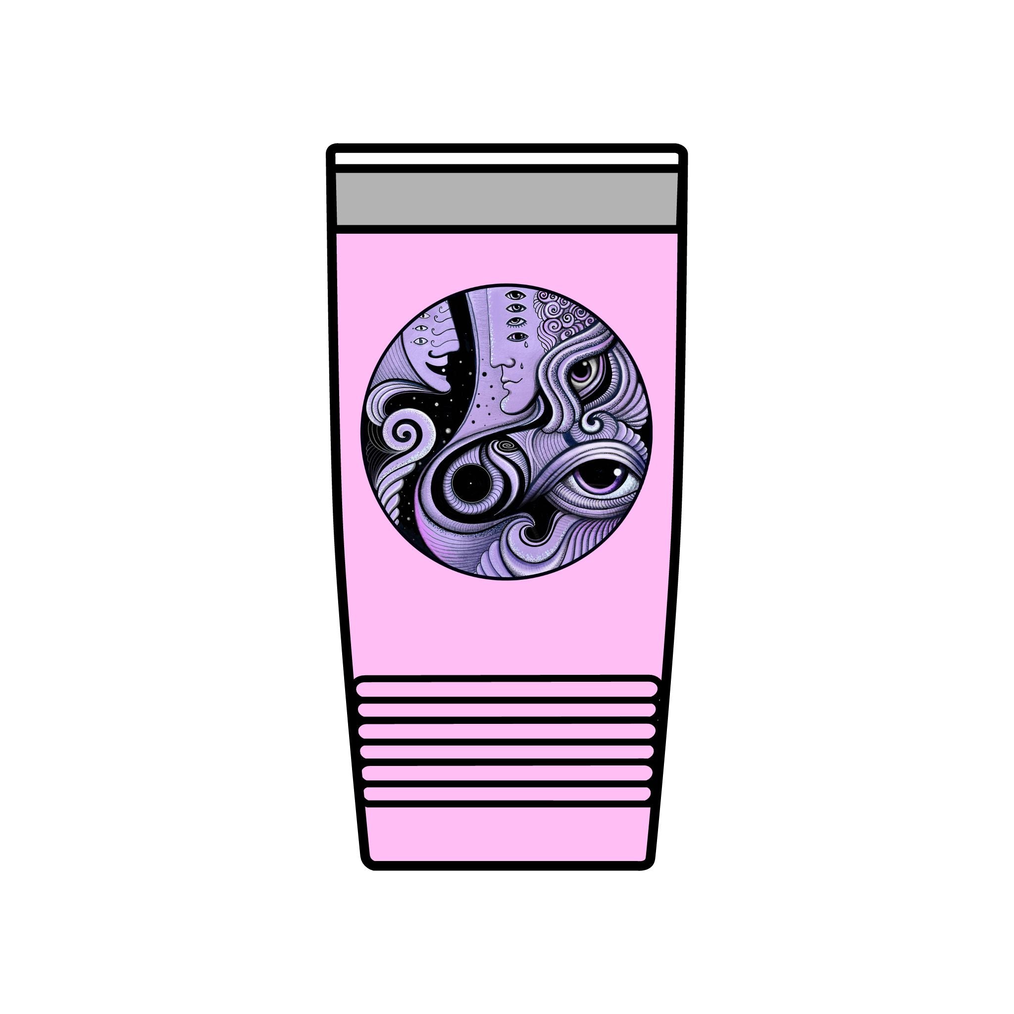 Psychedelic Keyhole Face Tumbler | 20oz Insulated Travel Cup