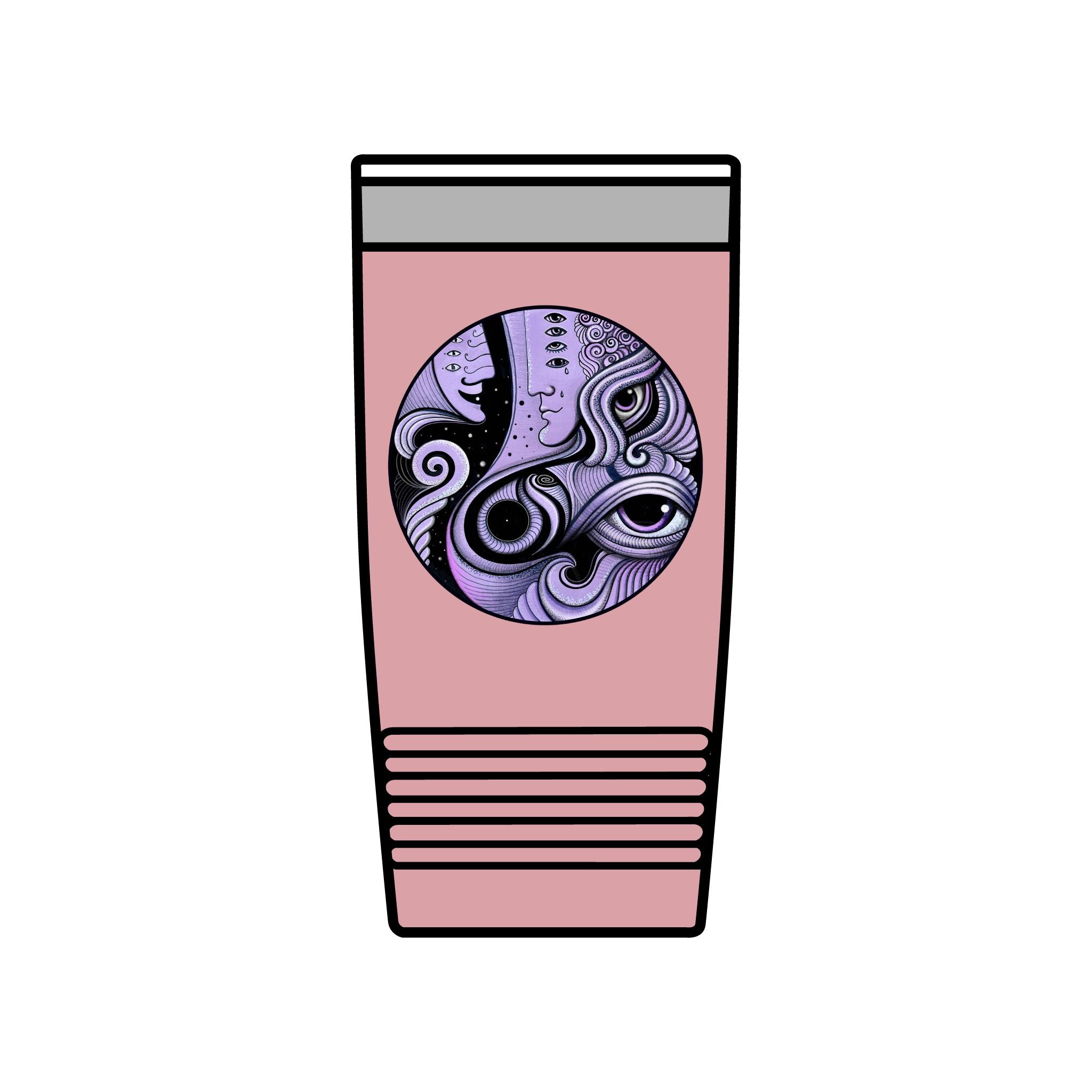 Psychedelic Keyhole Face Tumbler | 20oz Insulated Travel Cup