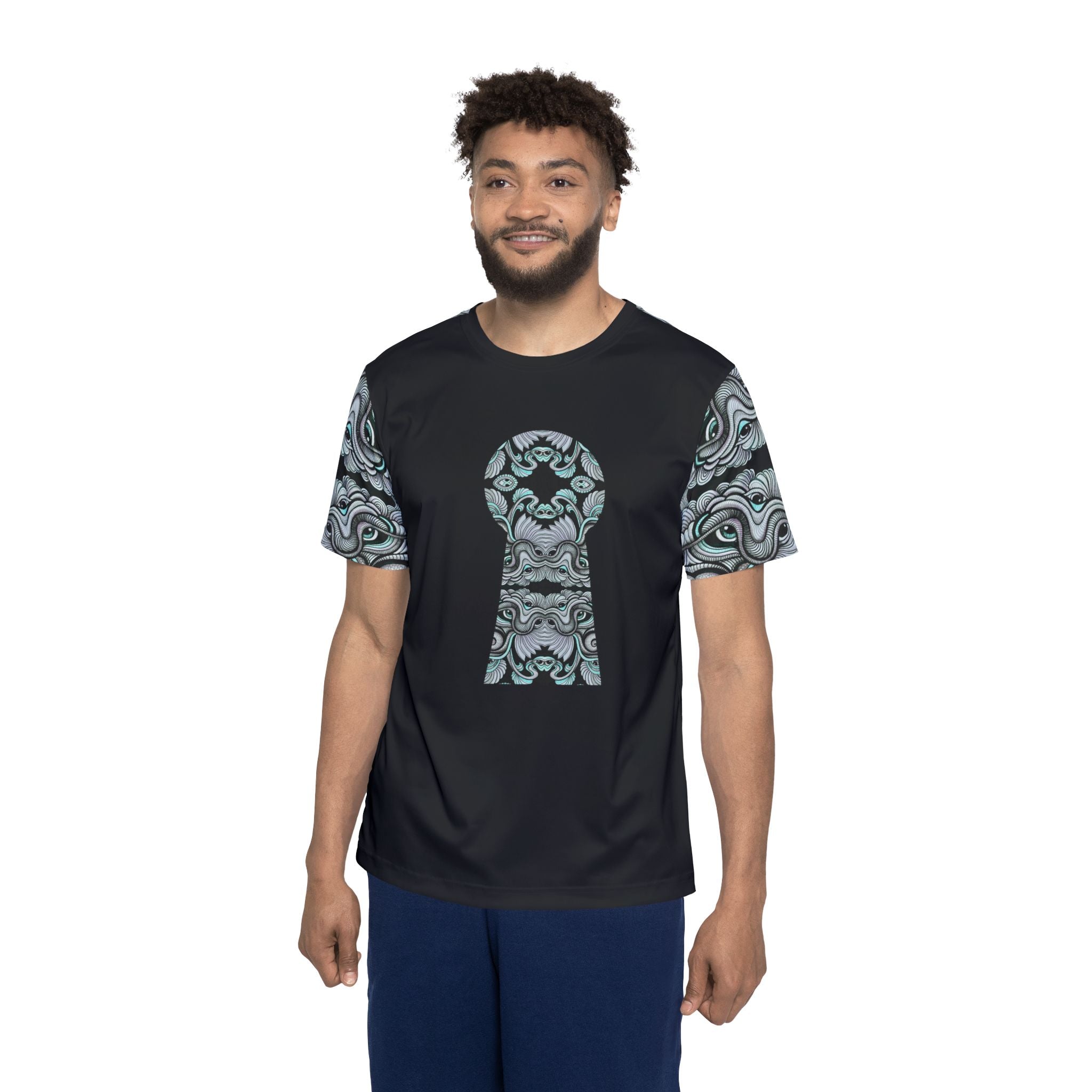 Men's Sports Jersey — Keyhole Mandala All-Over Print Athletic Tee #kma21