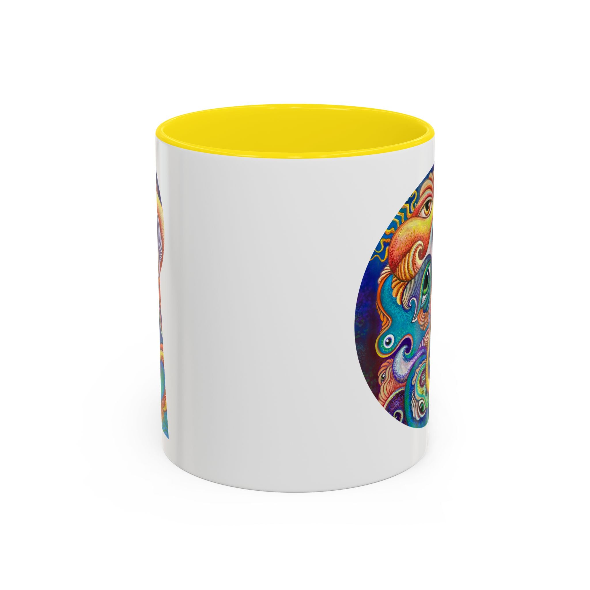 Colorful Abstract Fish Circle Mug | Accent Coffee Mug