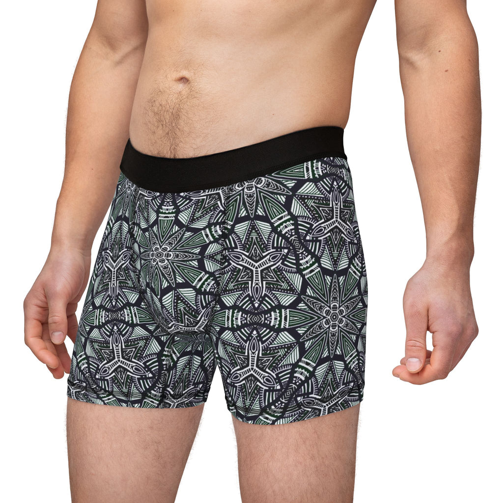 Kaleidoscope Geo Boxer Briefs — Men's Patterned Short Underwear #as23413
