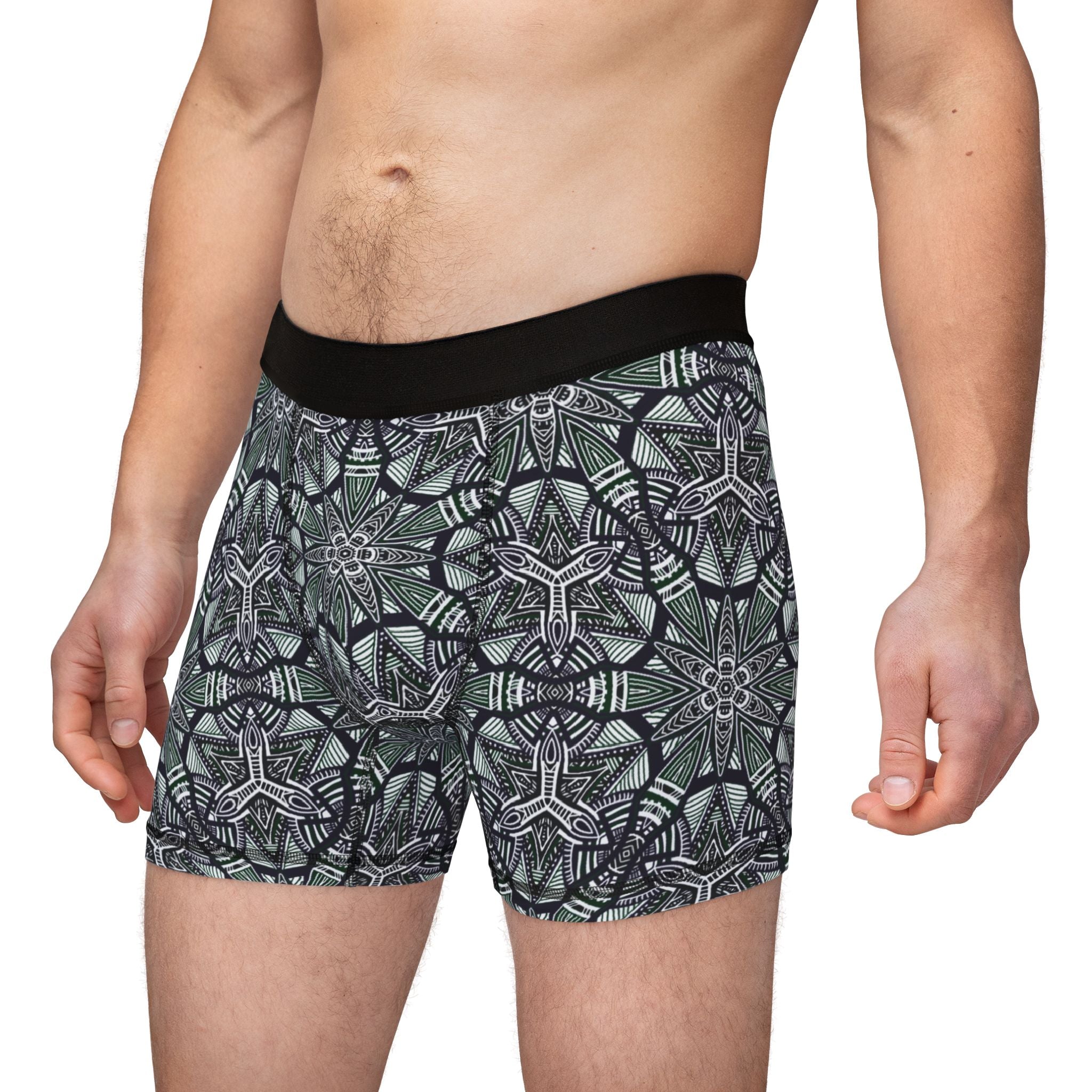 Kaleidoscope Geo Boxer Briefs — Men's Patterned Short Underwear #as23413