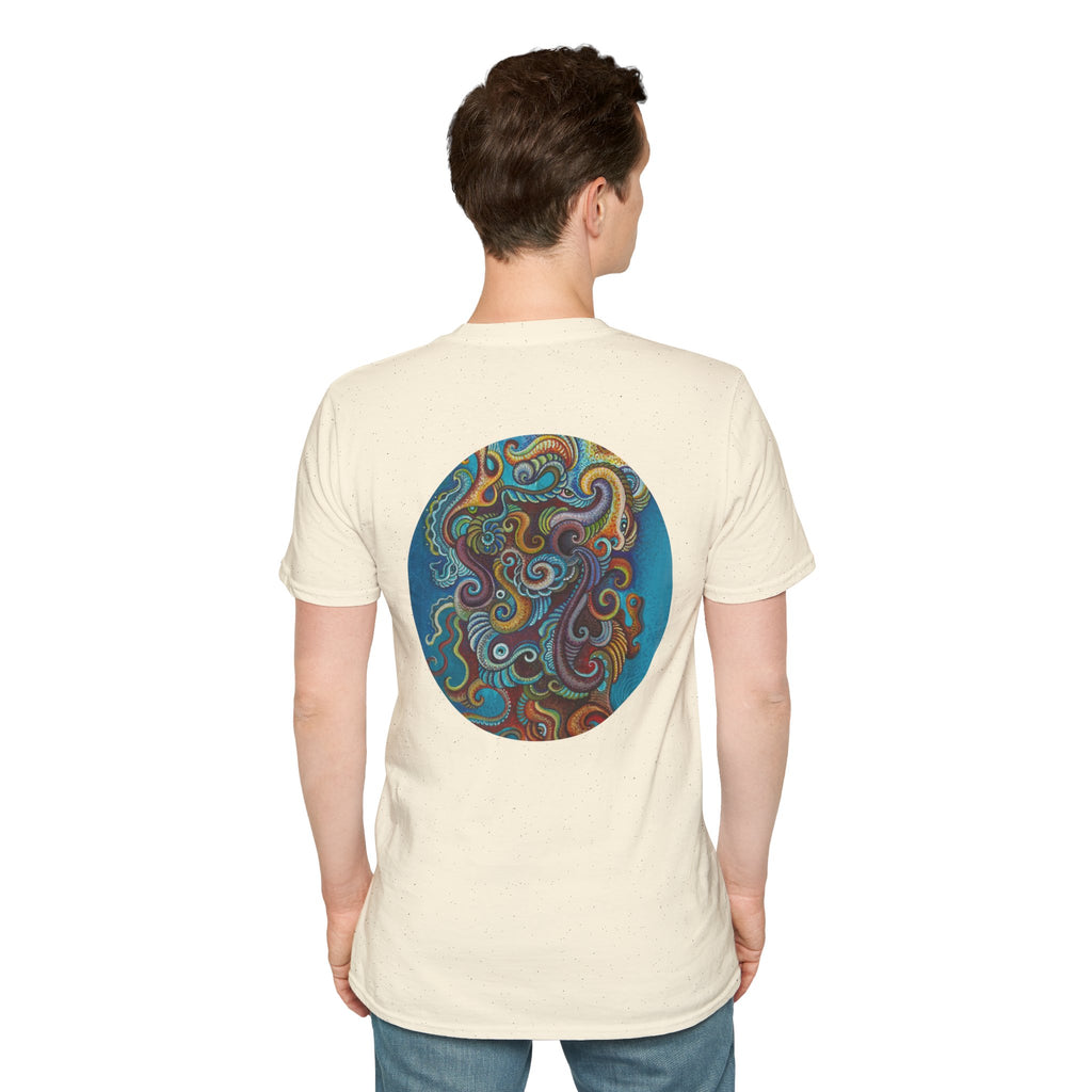 Psychedelic Keyhole T-Shirt — Colorful Swirl Art Tee #tsc8765
