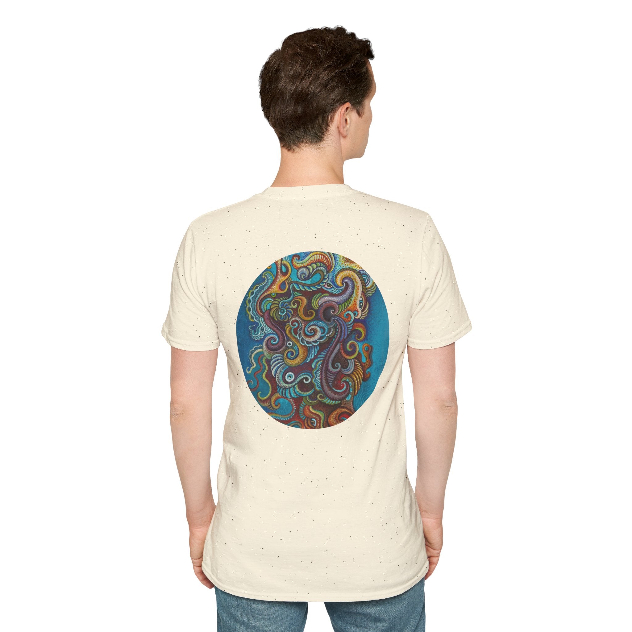 Psychedelic Keyhole T-Shirt — Colorful Swirl Art Tee #tsc8765