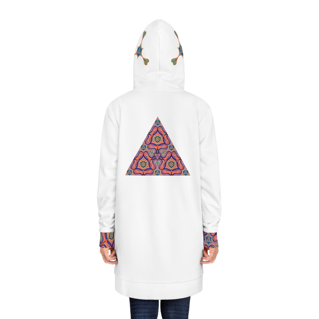 Psychedelic Pattern Hoodie Dress — Retro Geometric All-Over Print #pphd34