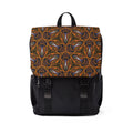 Bohemian Mosaic Canvas Backpack – Earthy Kaleidoscope Pattern#pur865356