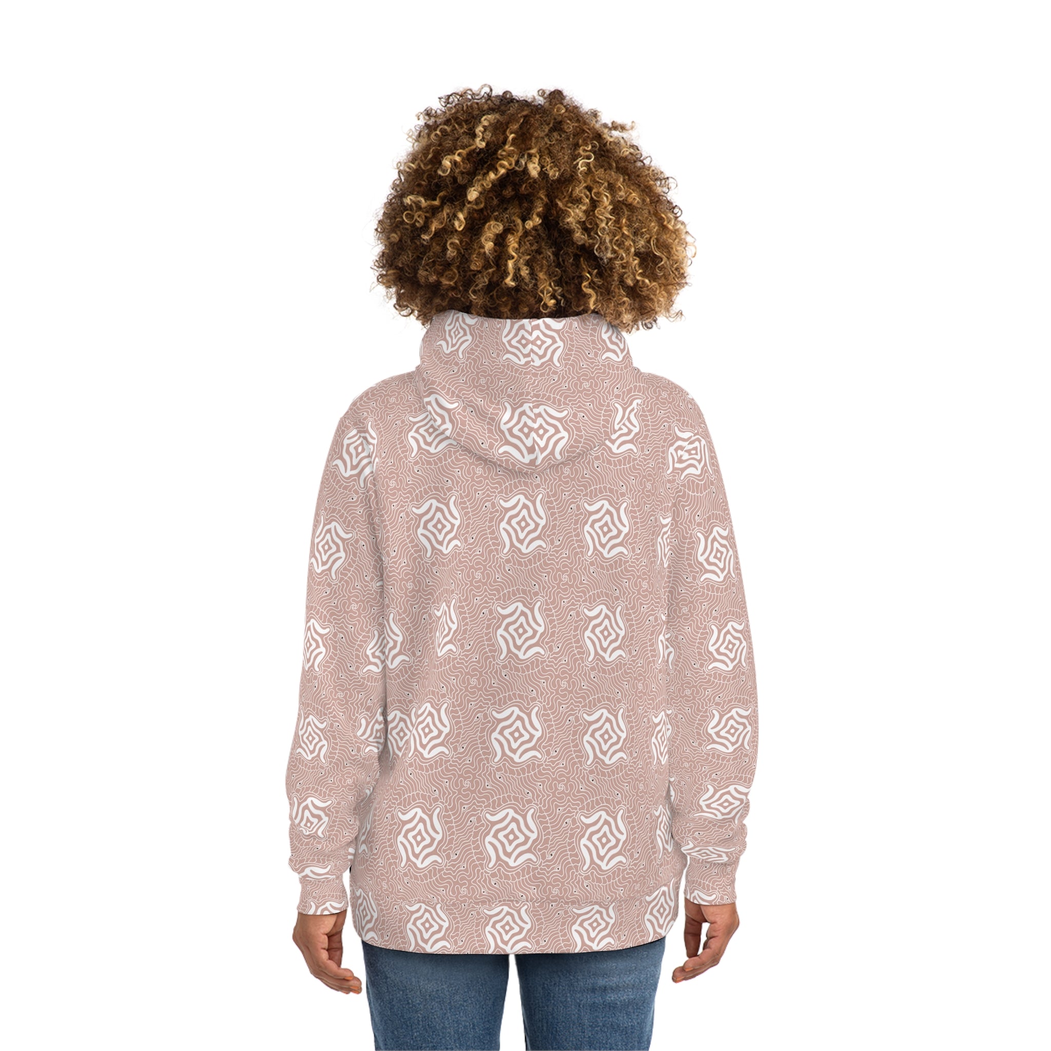 Rose Pattern Hoodie — All-Over Print Floral Fashion Pullover #h087569