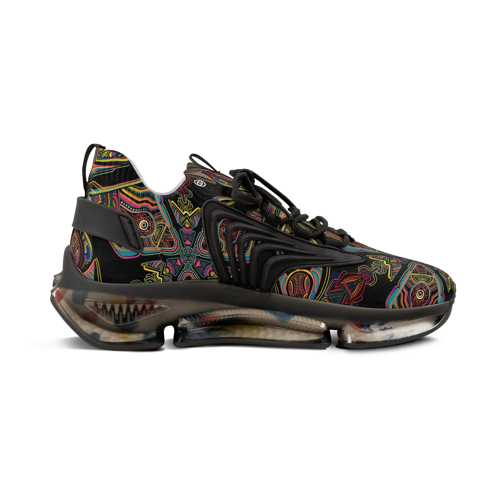 Men's Mesh Sneakers — Kaleidoscope Abstract Pattern Athletic Shoes #ijg8843