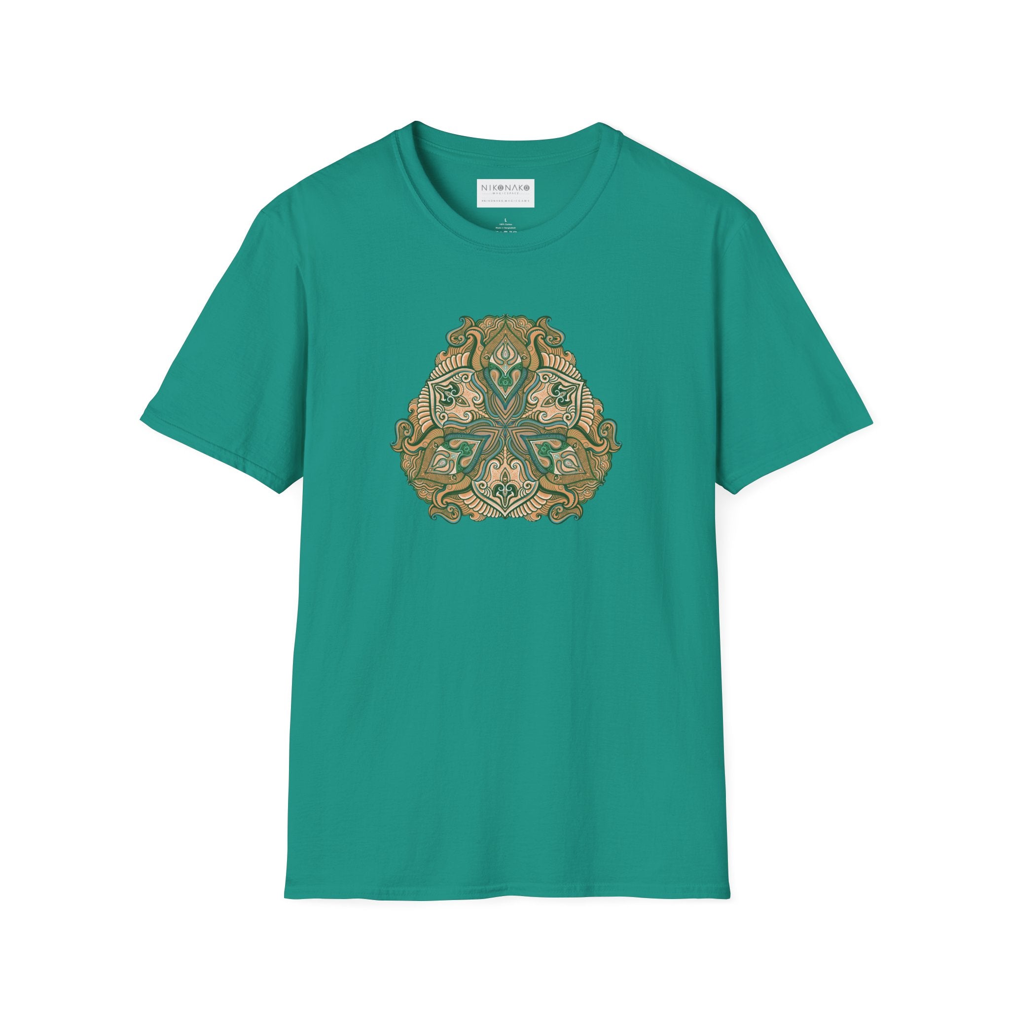 Green Celtic Knot Mandala T-Shirt | Floral Shamrock Pattern