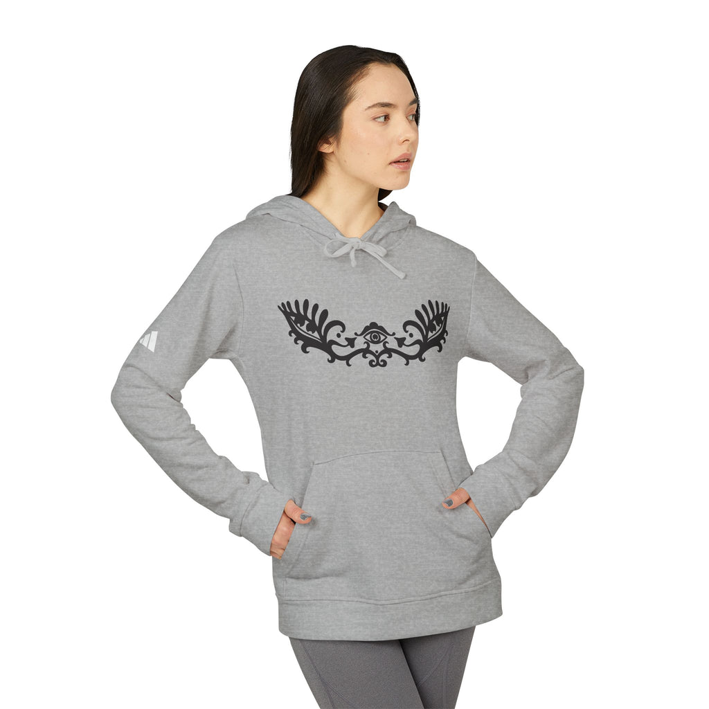 Adidas Hoodie — Ornamental Symmetry Black Graphic Zip-Up #y086467