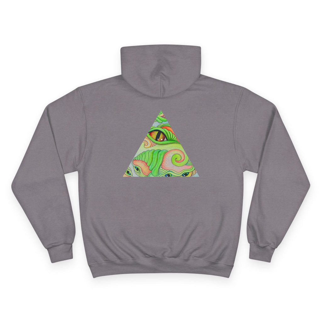 Hoodie — Psychedelic Green Eye Triangle Champion Hoodie #g86478