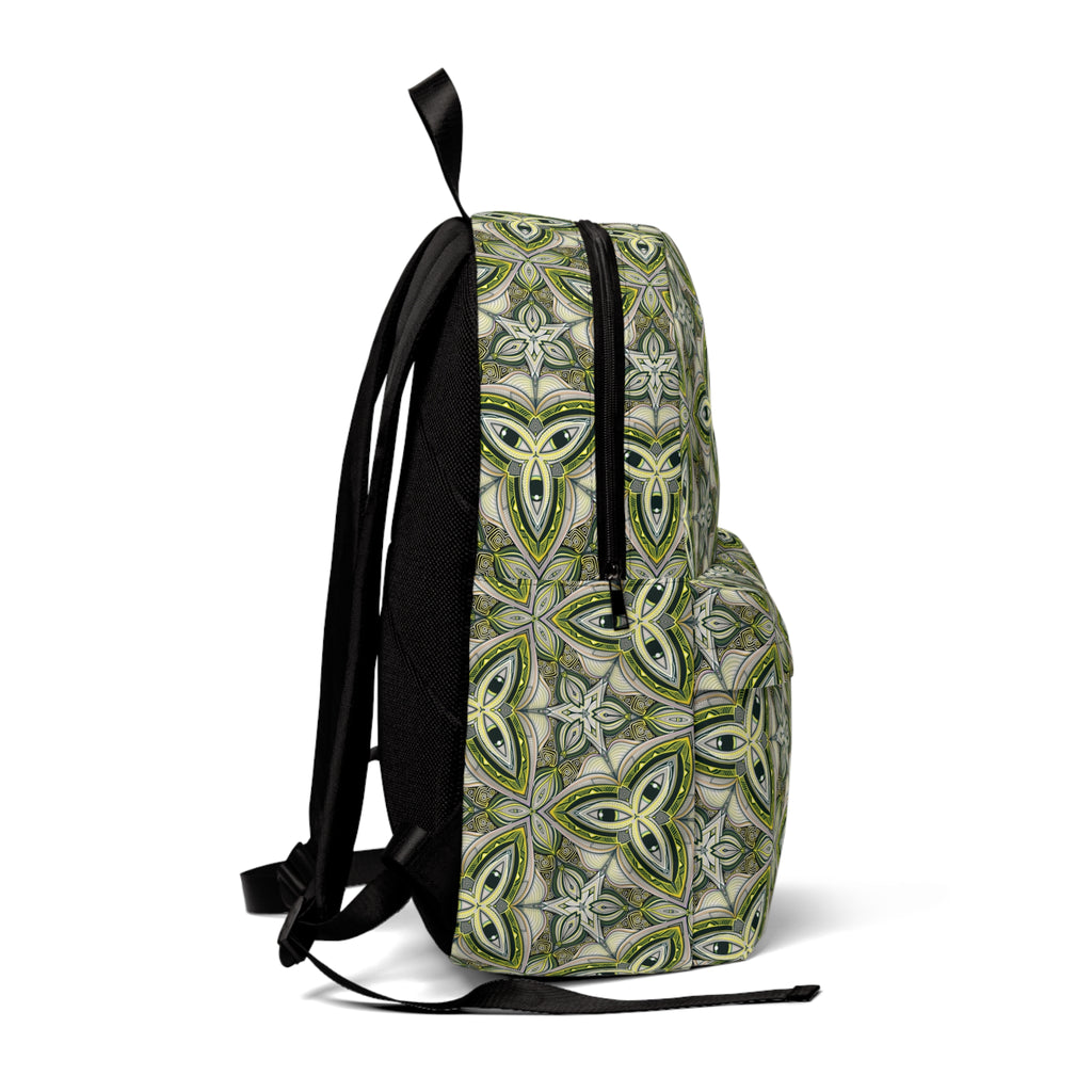Green Celtic Knot Backpack — Patterned Travel & School Bag #b5329