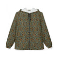 Geometric Maze Print Windbreaker Jacket #wj2