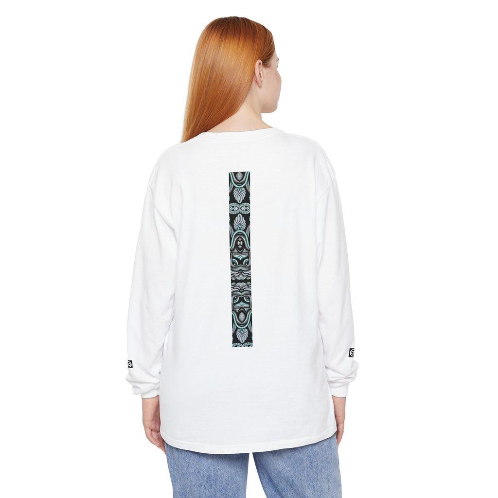 Men's/Women's Long Sleeve T-Shirt — Vertical Geometric Stripe Graphic #kjgd64258