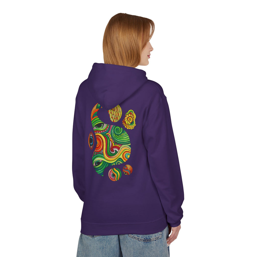Psychedelic Swirl Hoodie — Colorful Abstract Apple Graphic #j64298